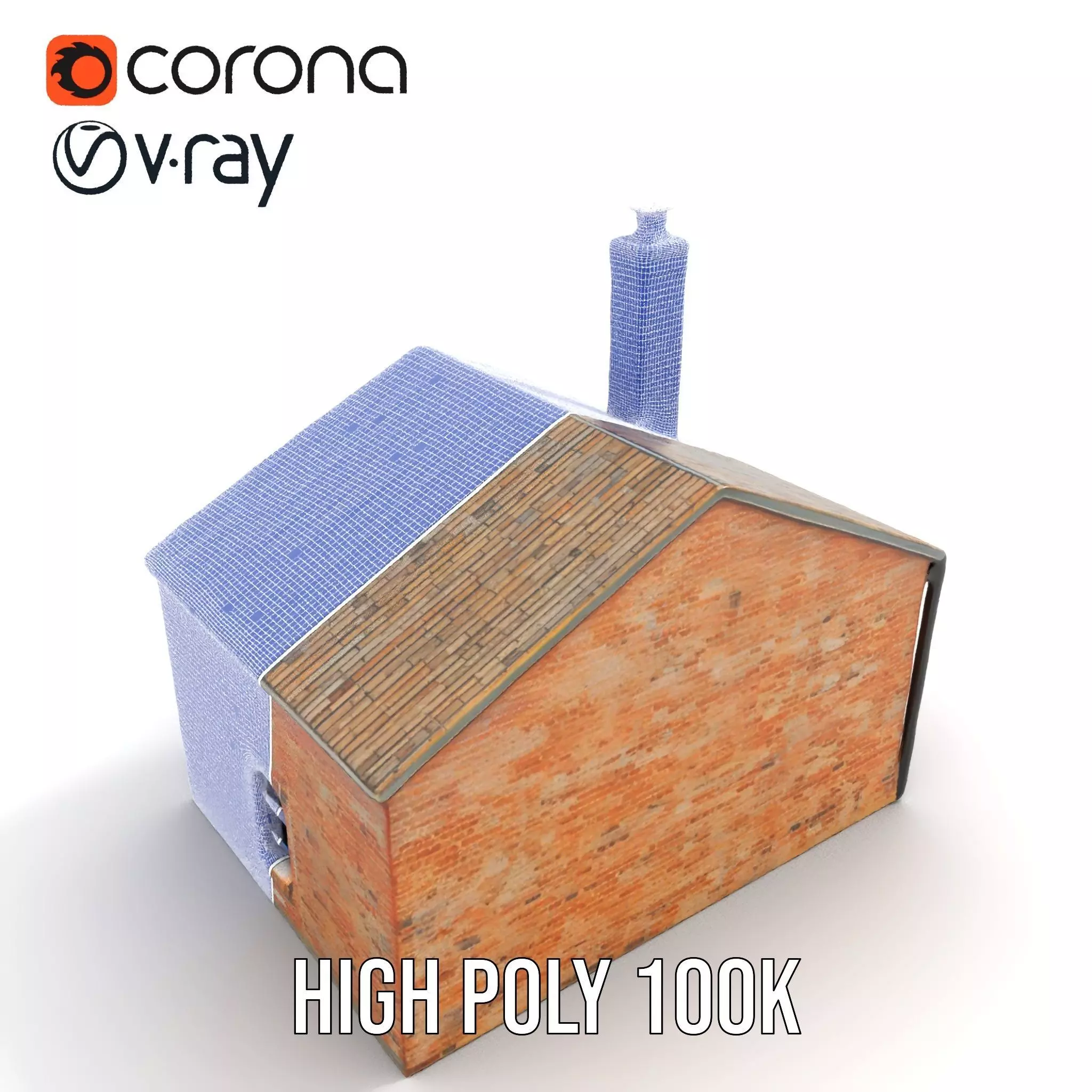 Rustic Brick House model pack Low-poly 3D model_18