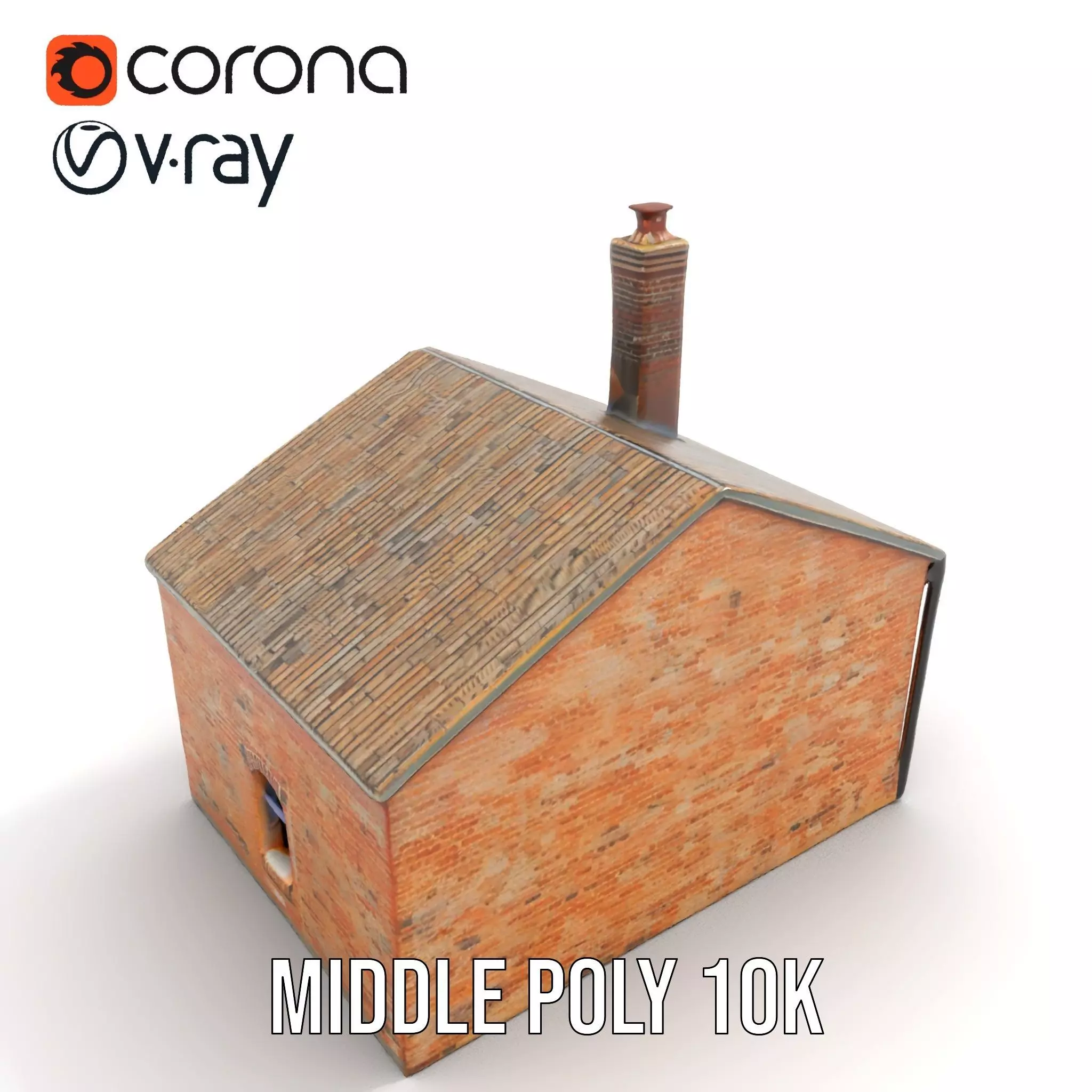 Rustic Brick House model pack Low-poly 3D model_12