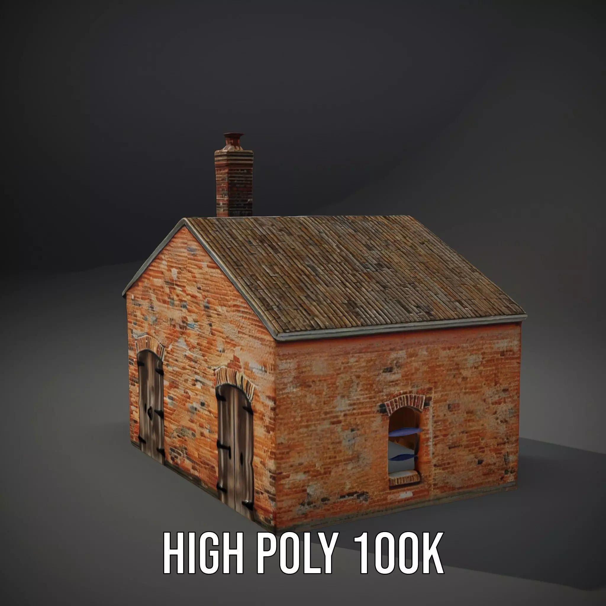 Rustic Brick House model pack Low-poly 3D model_11