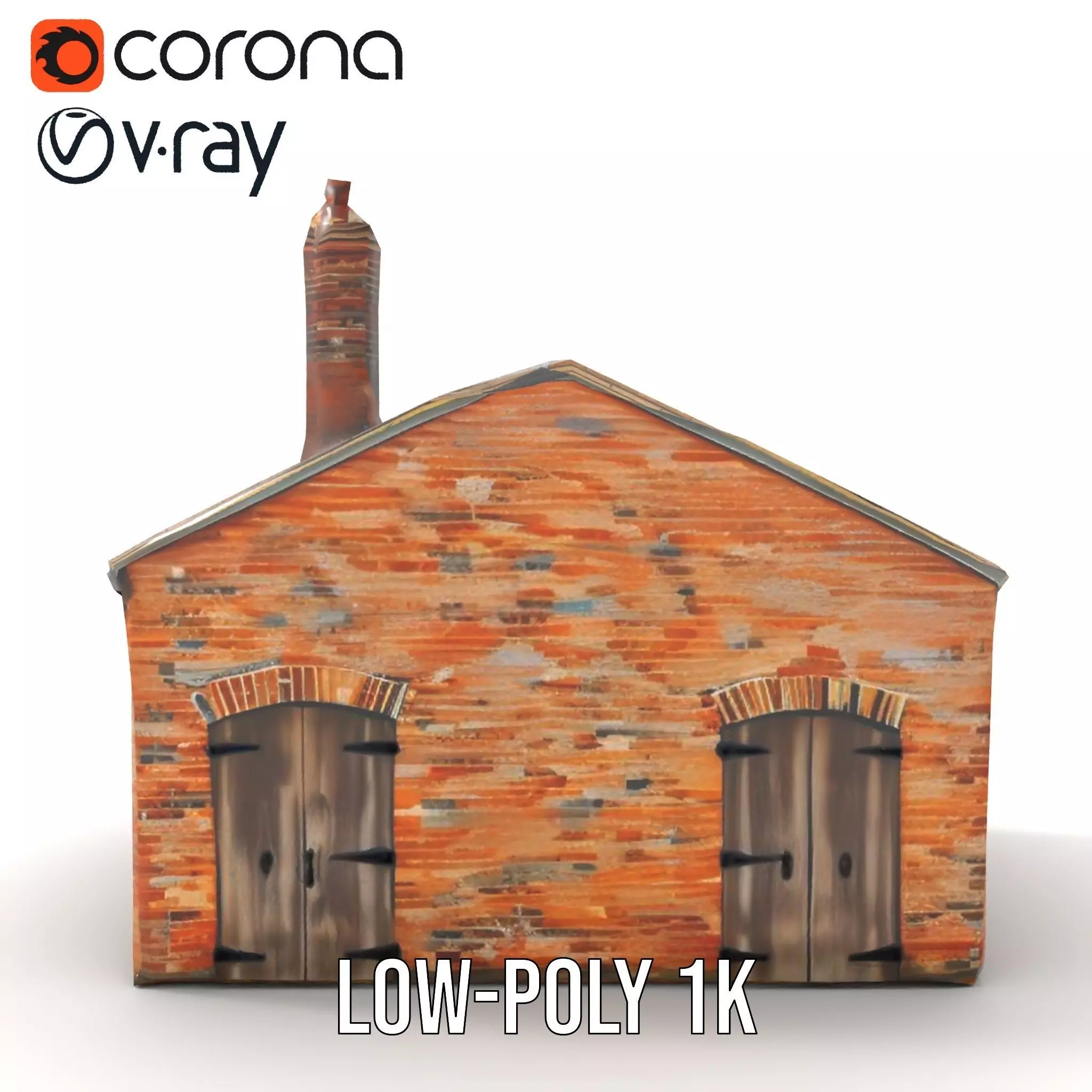 Rustic Brick House model pack Low-poly 3D model_28