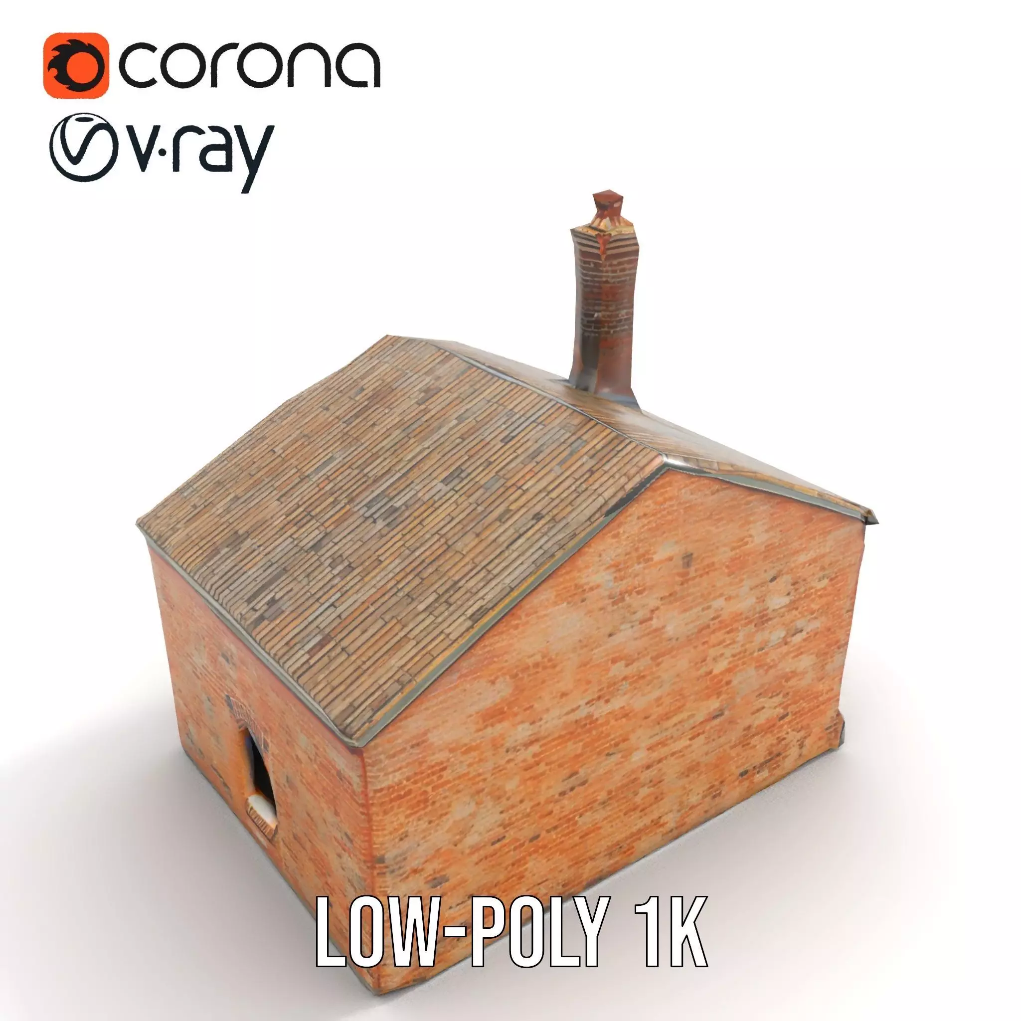 Rustic Brick House model pack Low-poly 3D model_10