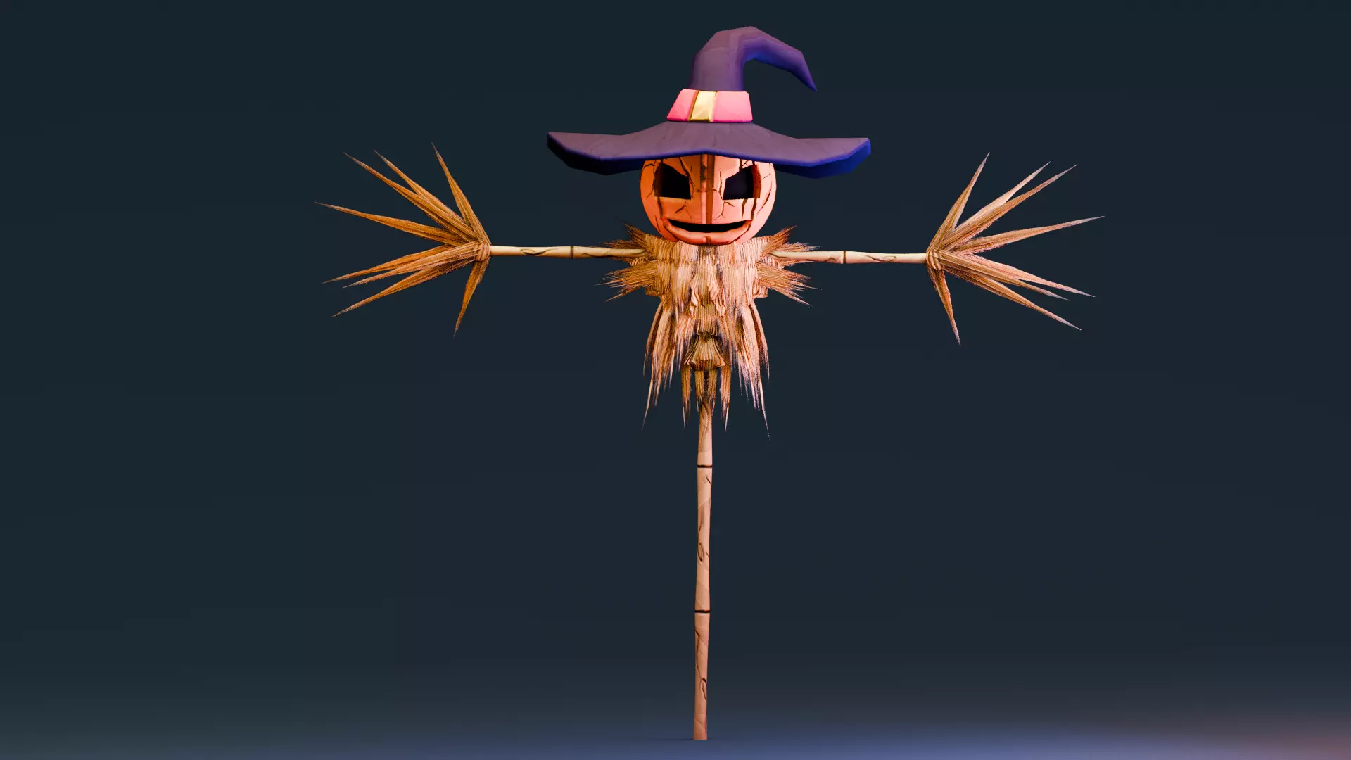 Stylized Halloween Props - Creepy Scarecrow Low-poly 3D model