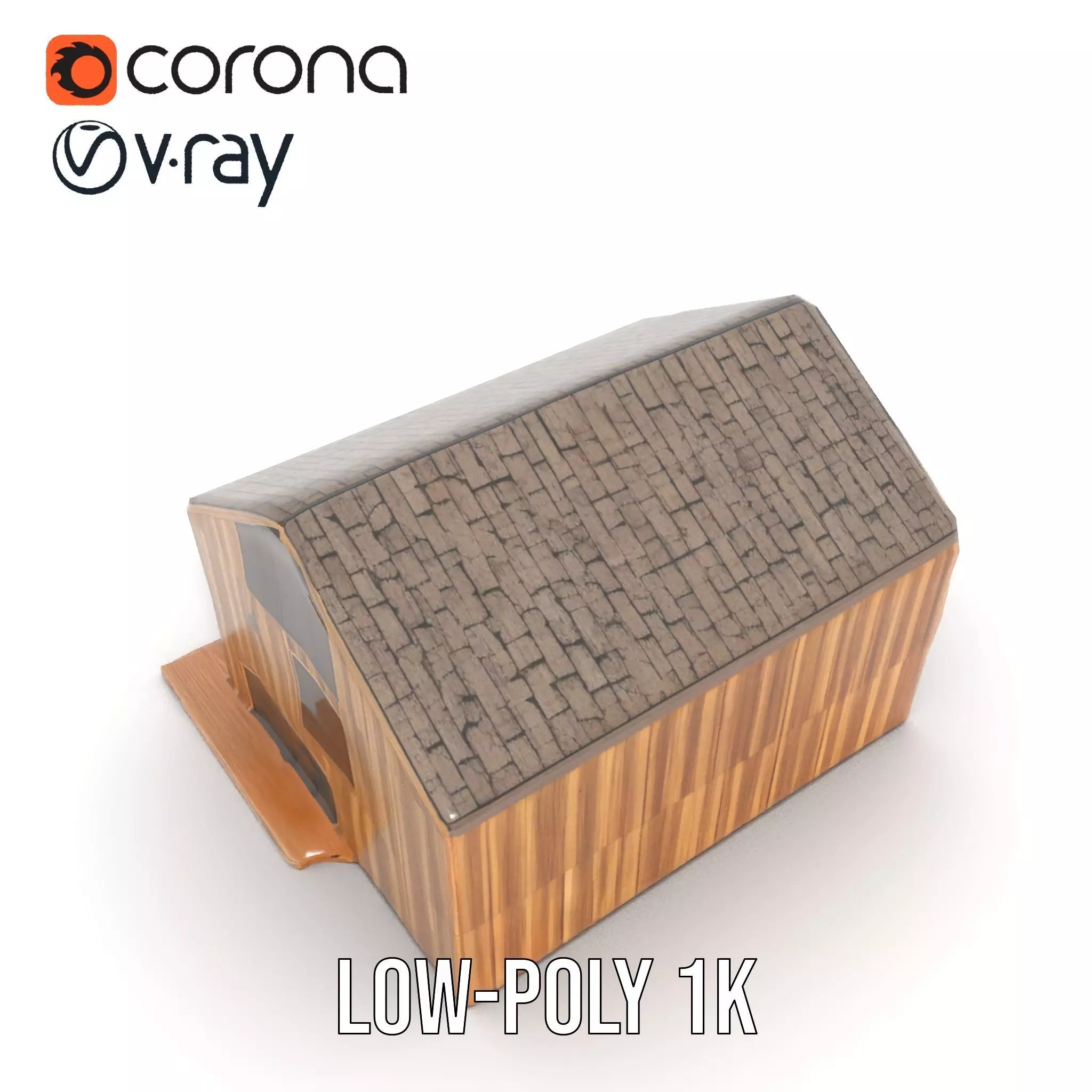 Modern Wooden House model pack Low-poly 3D model_10