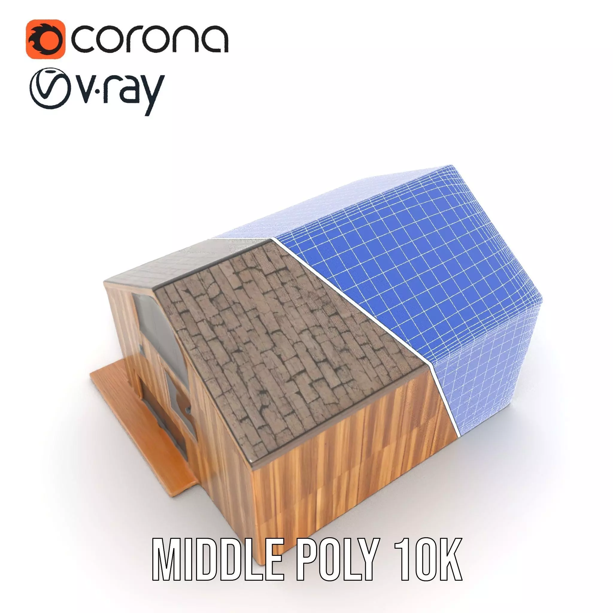 Modern Wooden House model pack Low-poly 3D model_20