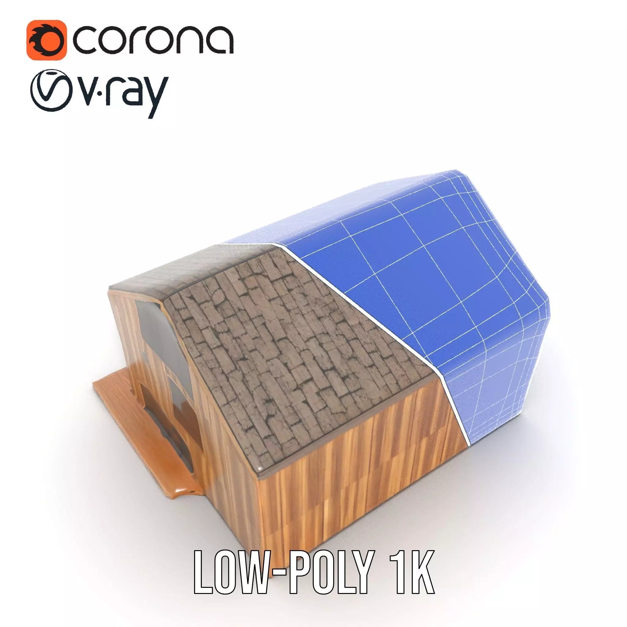 Modern Wooden House model pack Low-poly 3D model_29