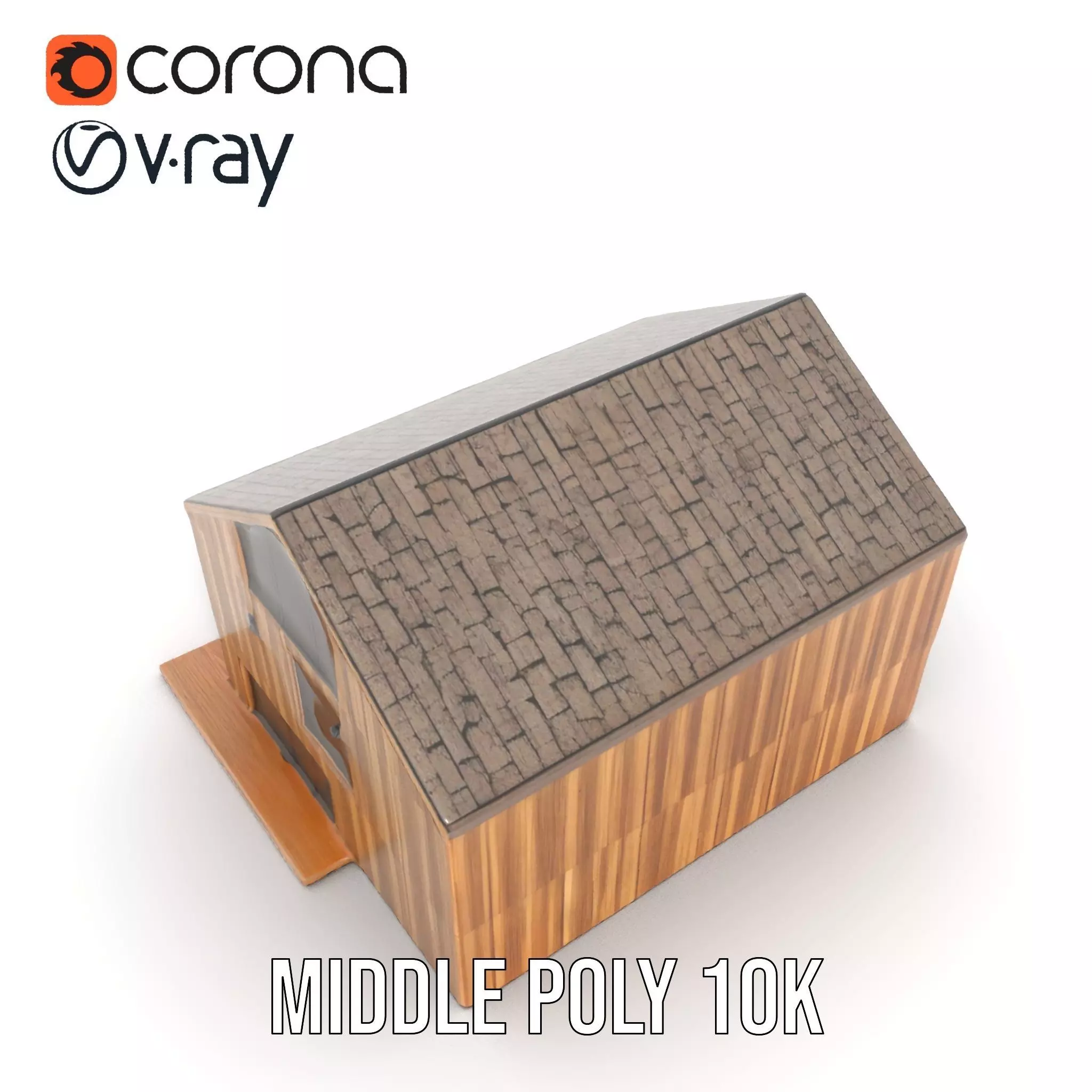 Modern Wooden House model pack Low-poly 3D model_17