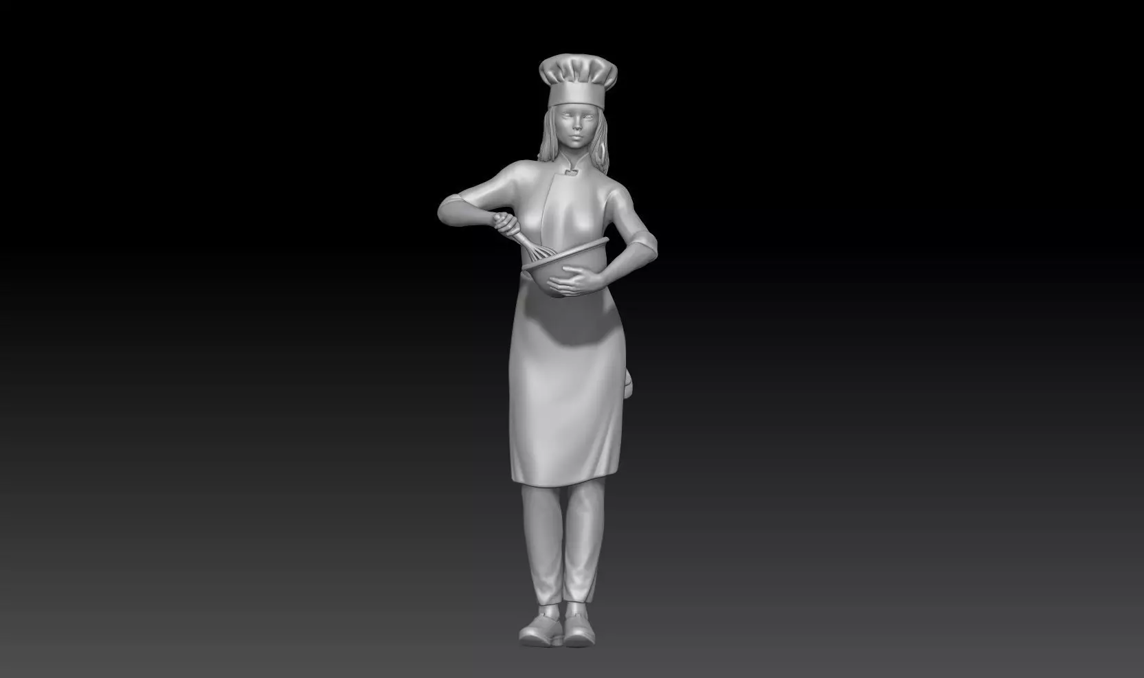 pastry chef girl 1 3D print model_0