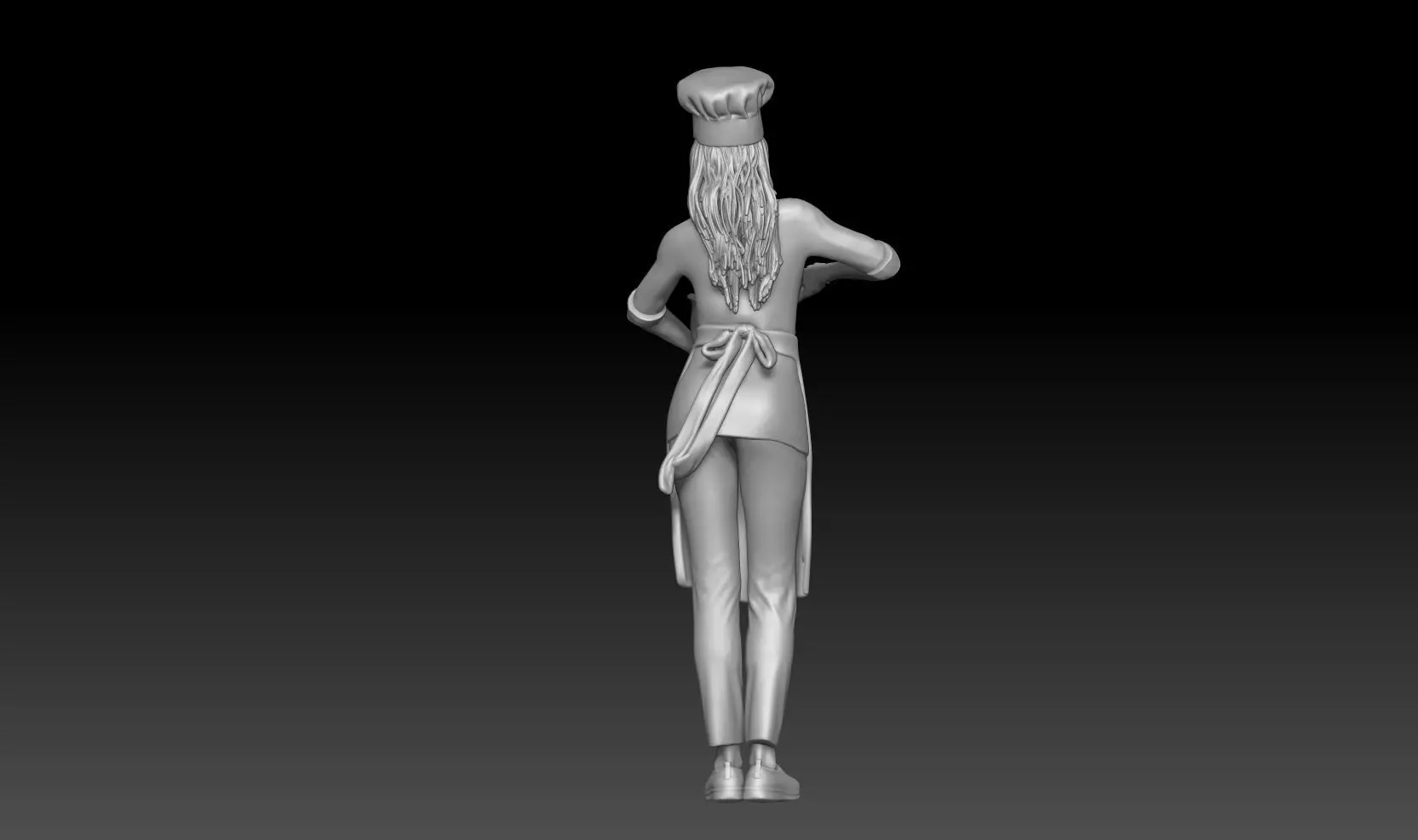 pastry chef girl 1 3D print model_2