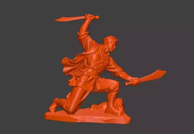 Military sculpture warrior  military battle war hero  soldier
