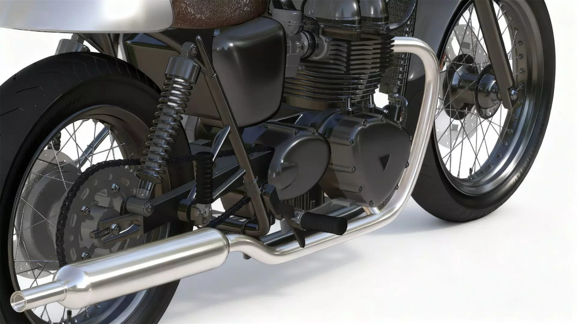 Retro Motorbike Cafe Racer 3D model_6