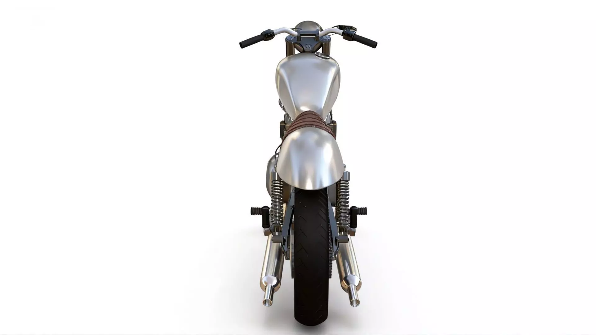Retro Motorbike Cafe Racer 3D model_10