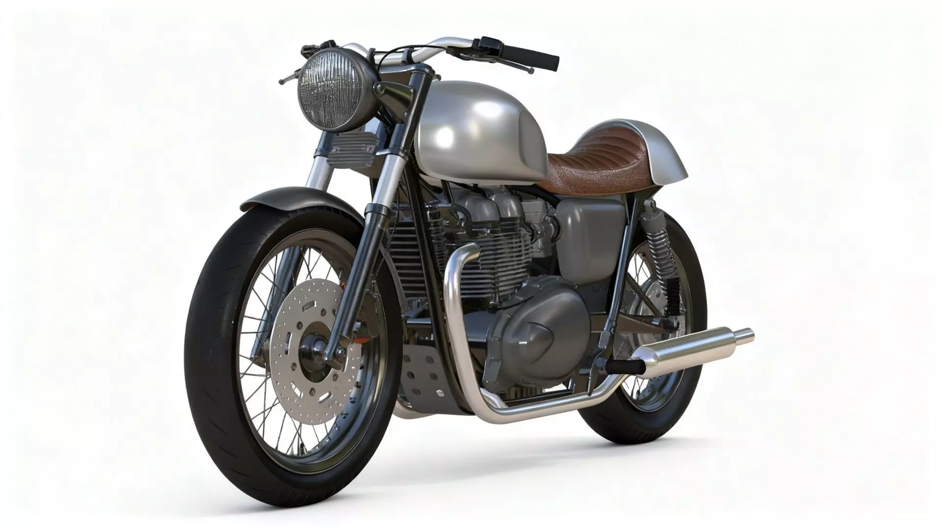 Retro Motorbike Cafe Racer 3D model_1