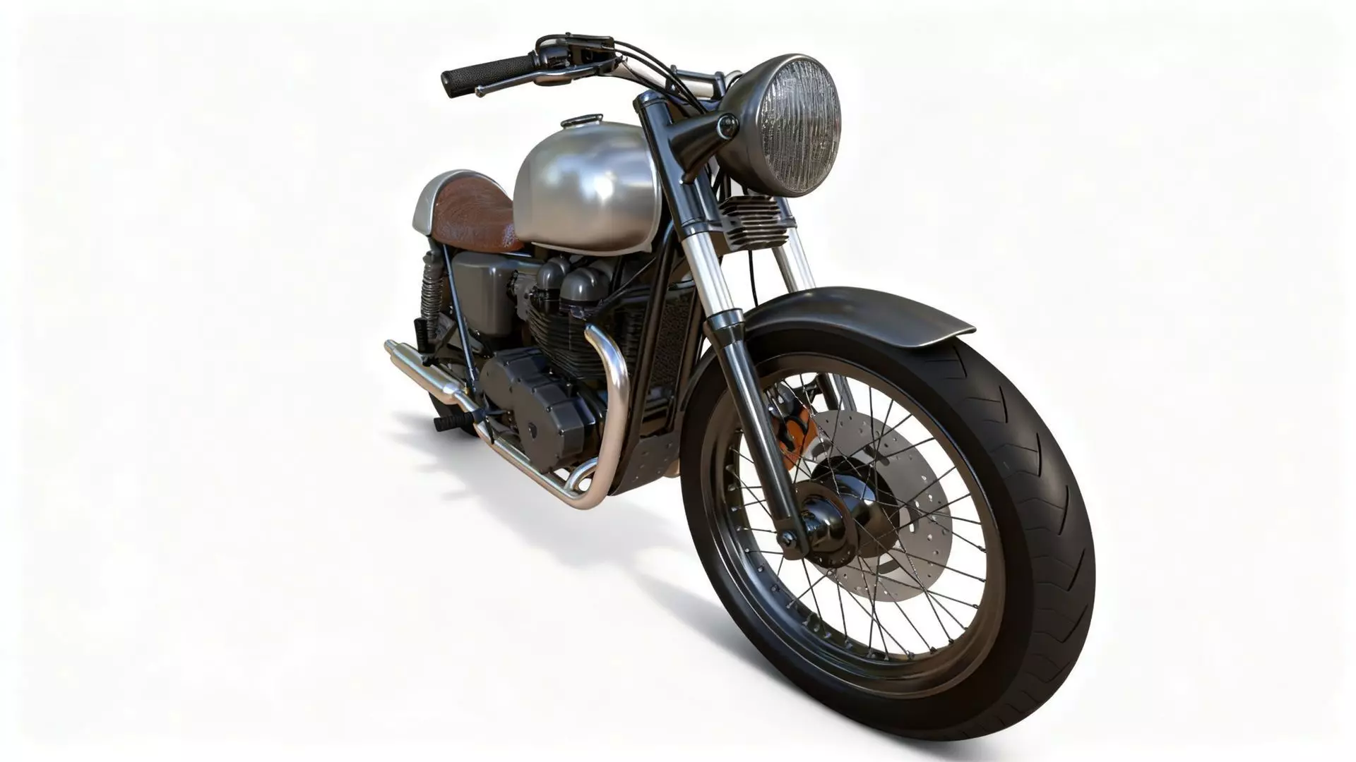 Retro Motorbike Cafe Racer 3D model_8
