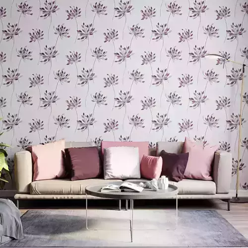 Purple Floral Sprig Wallpaper Texture