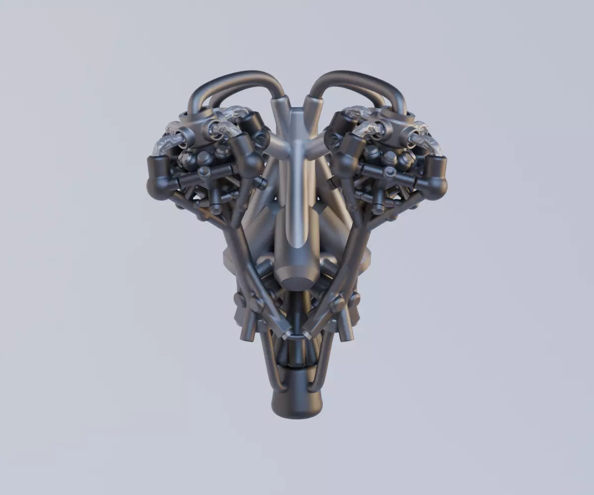 Scifi Proton Propulsion Engine Concept 3D model_2