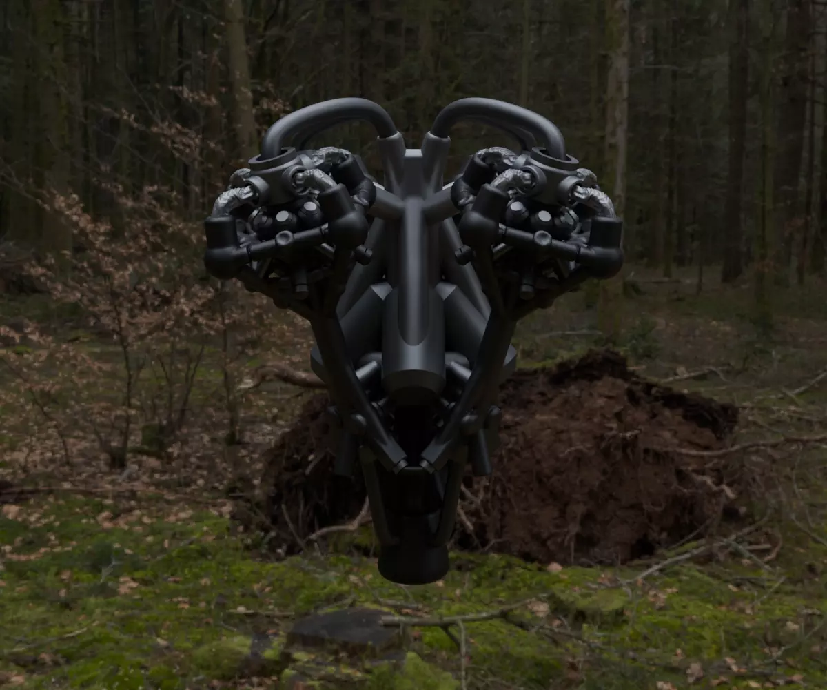 Scifi Proton Propulsion Engine Concept 3D model_19