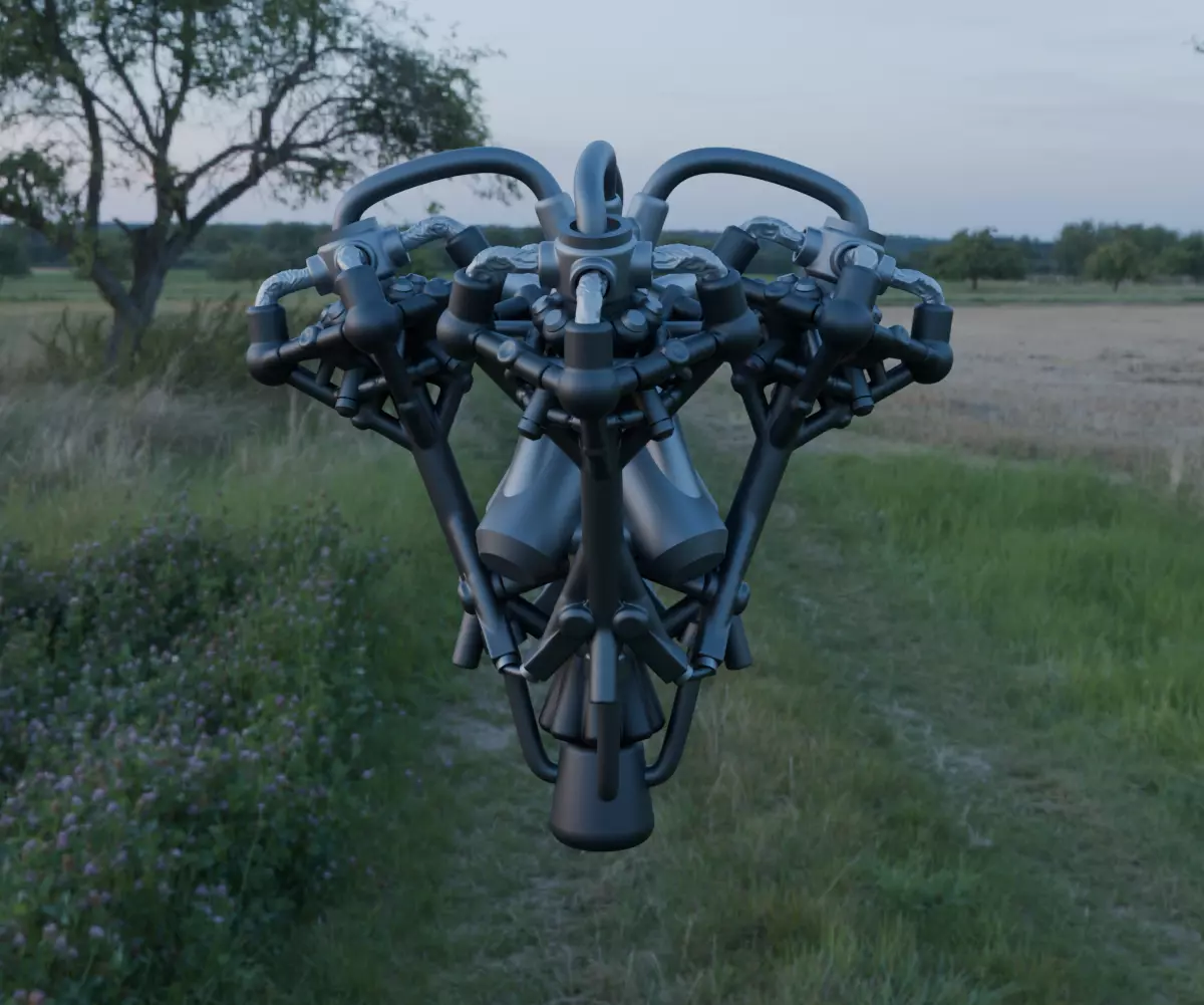 Scifi Proton Propulsion Engine Concept 3D model_22