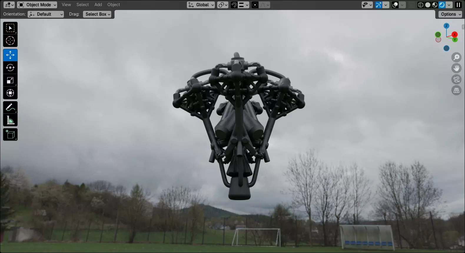 Scifi Proton Propulsion Engine Concept 3D model_26