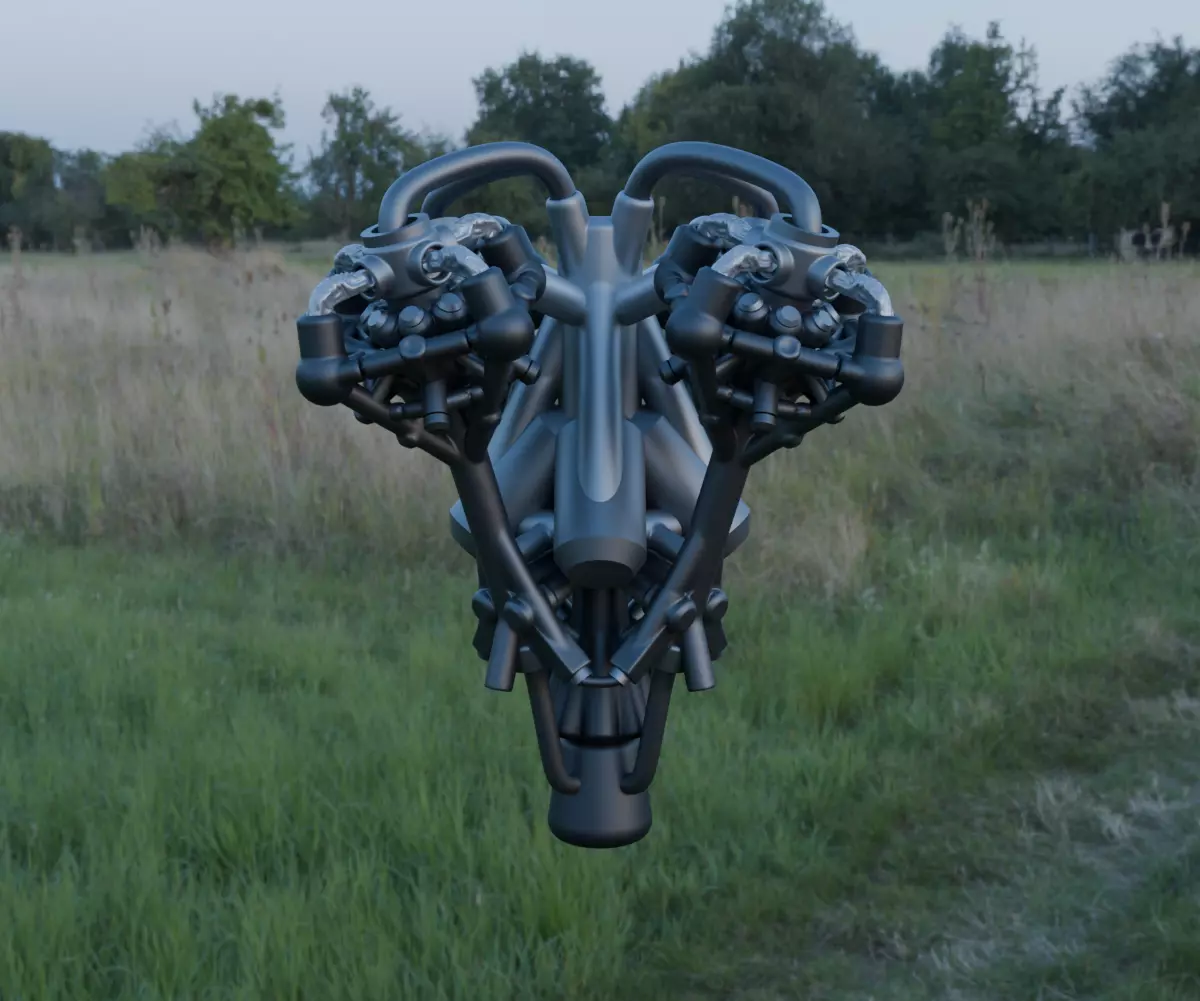 Scifi Proton Propulsion Engine Concept 3D model_21