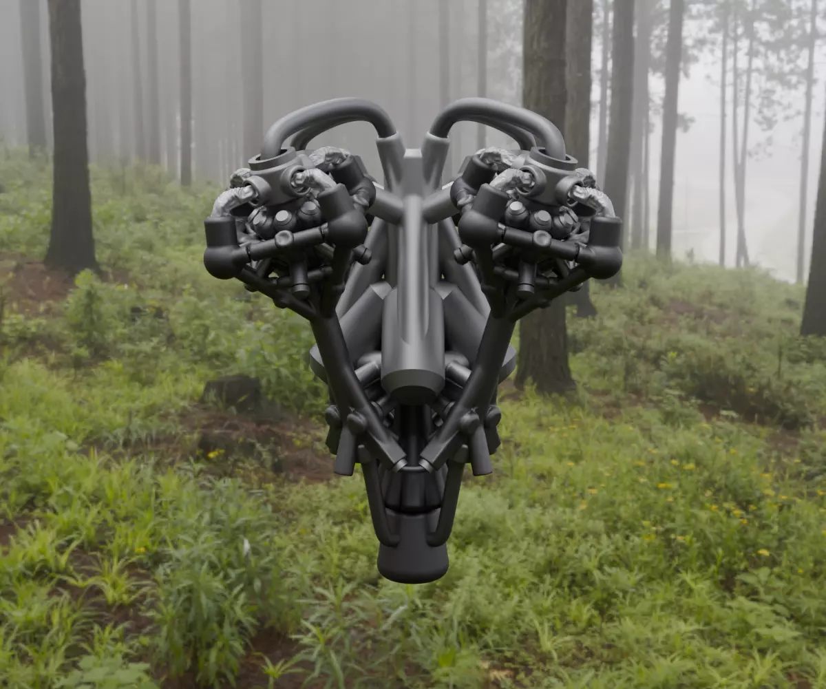 Scifi Proton Propulsion Engine Concept 3D model_20