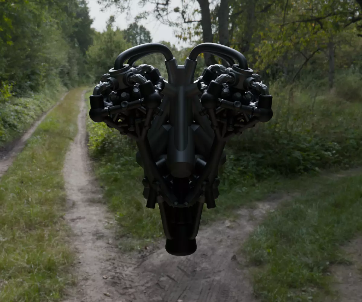 Scifi Proton Propulsion Engine Concept 3D model_18