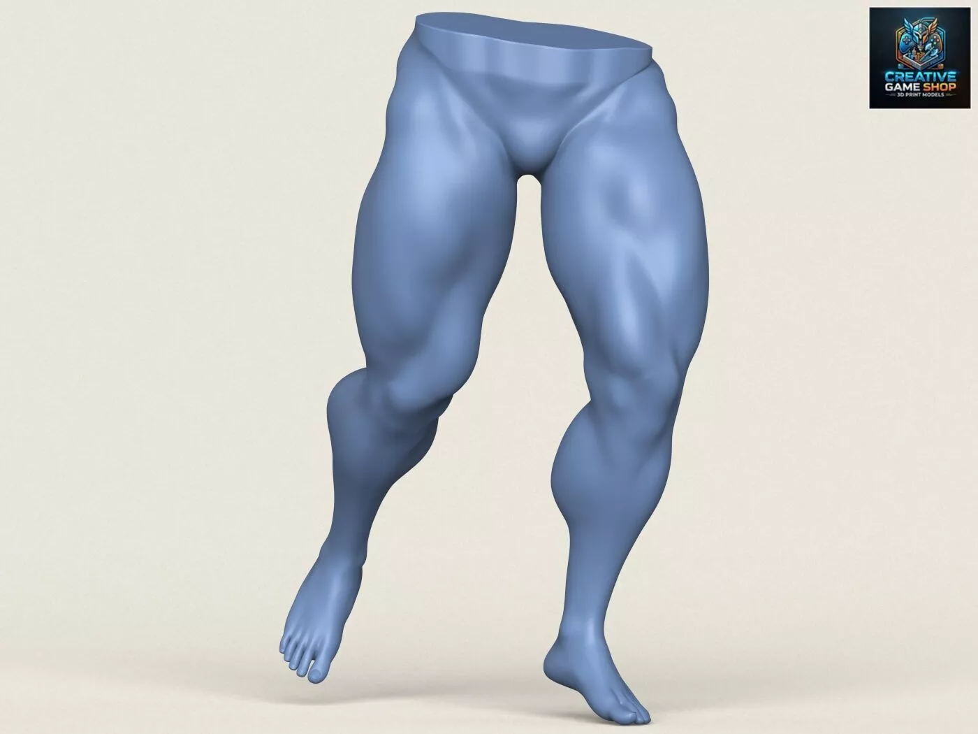 Muscular Man Leg Pose 02 3D print model