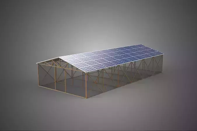 PHOTOVOLTAIC SOLAR PANEL TOP ROOF GREENHOUSE HOTHOUSE GLASSHOUSE 3D model