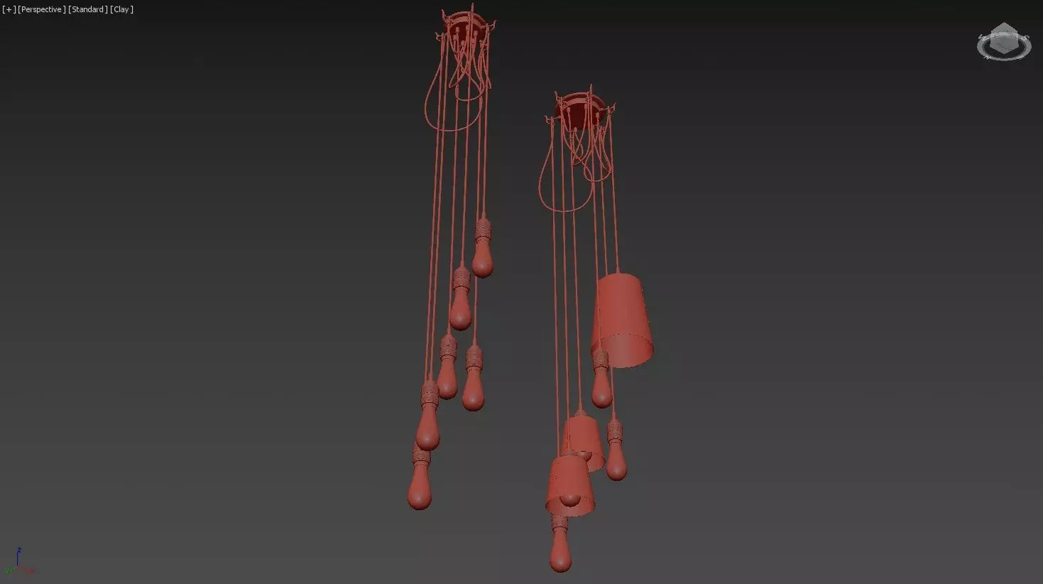 Hook Pendant-6Light 3D model_22