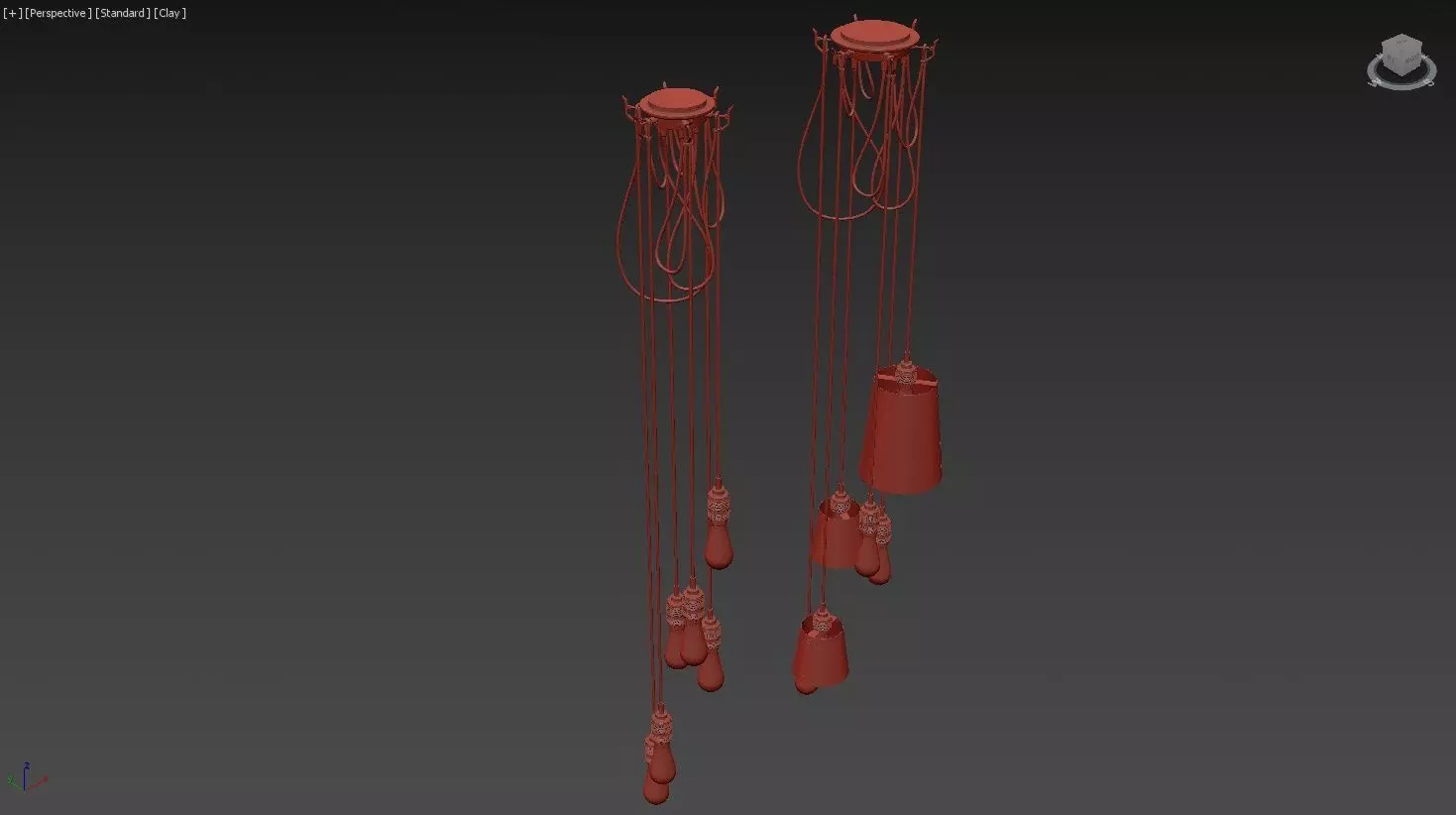 Hook Pendant-6Light 3D model_19