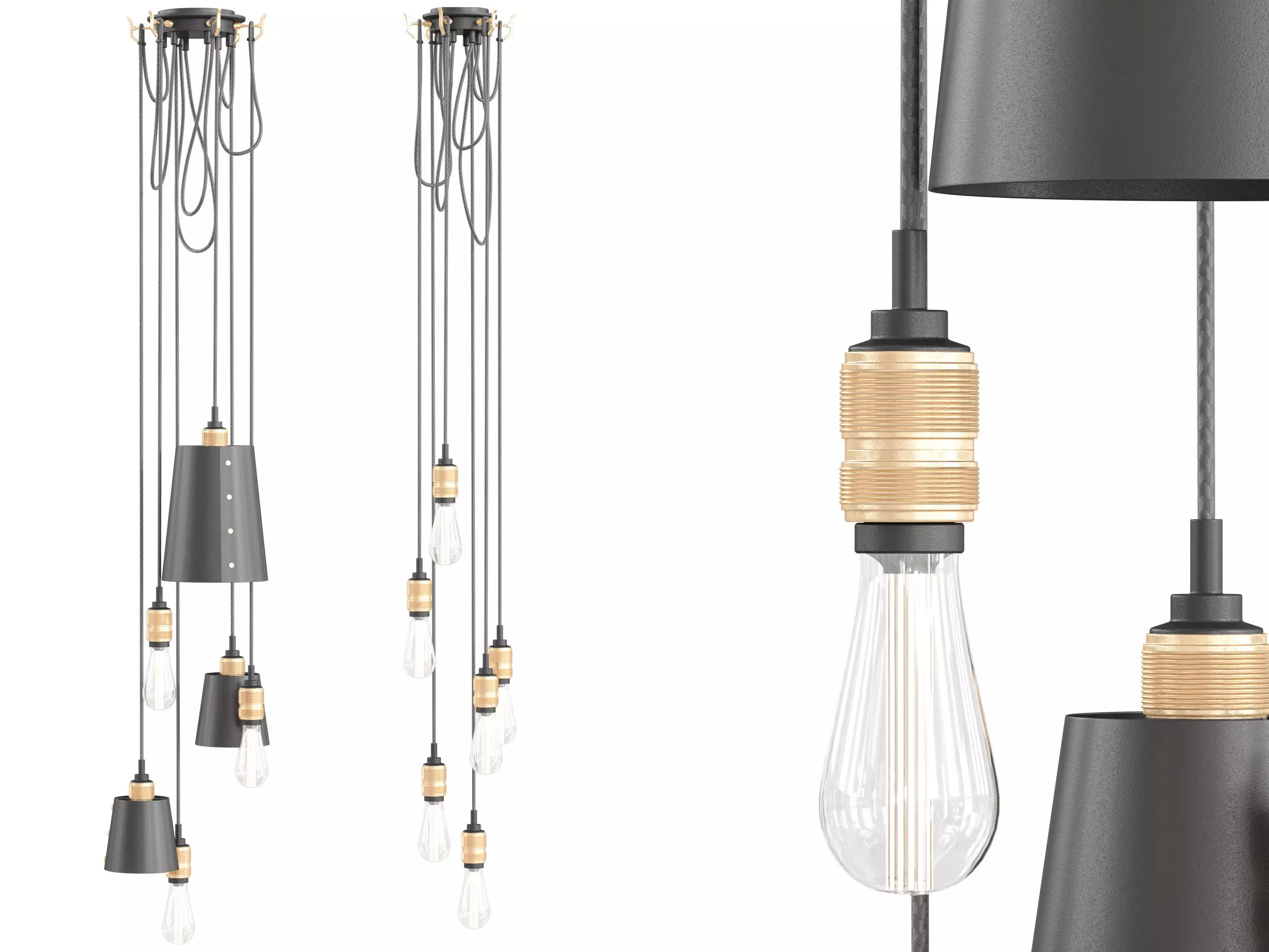 Hook Pendant-6Light 3D model_0