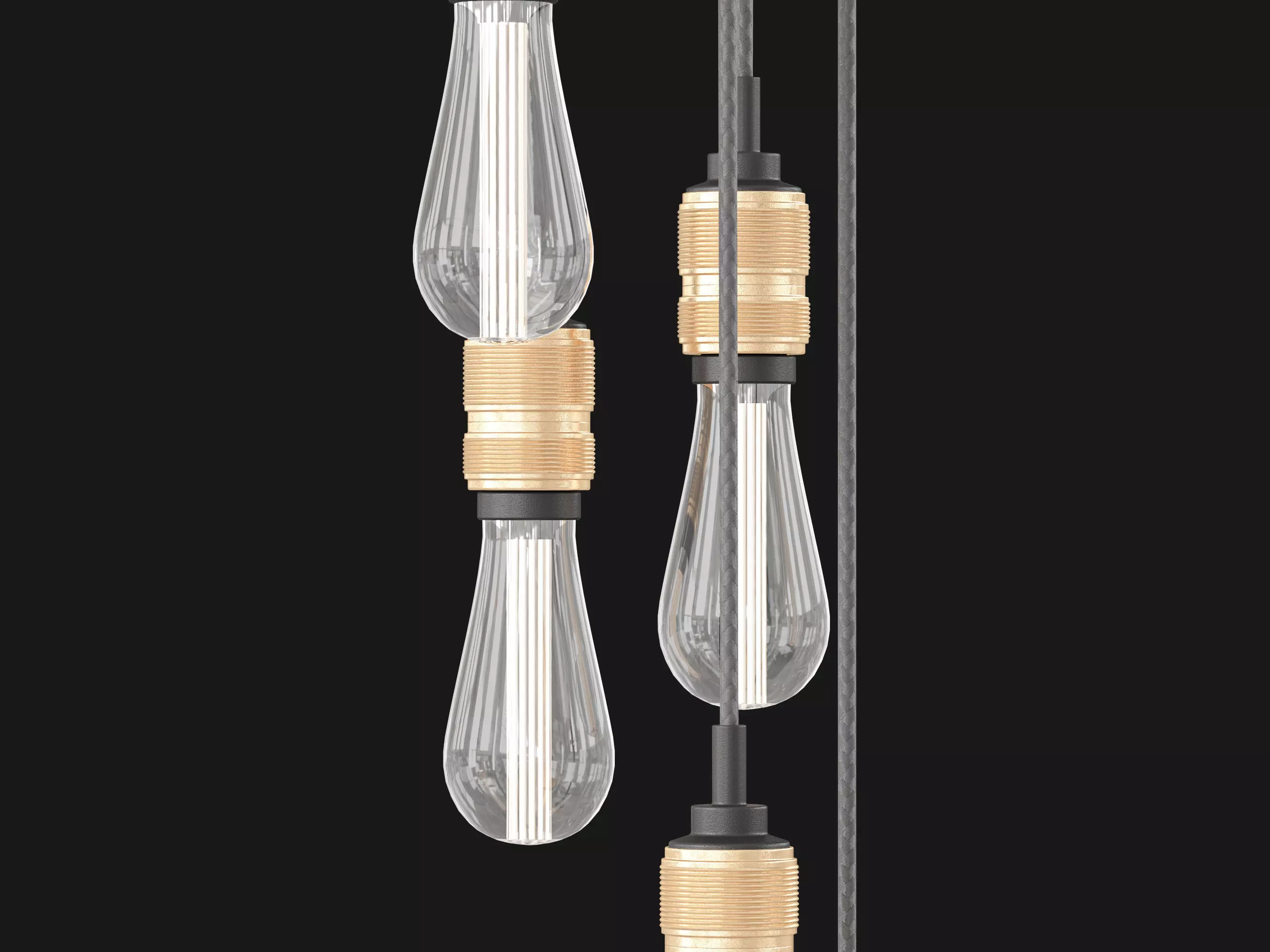 Hook Pendant-6Light 3D model_8