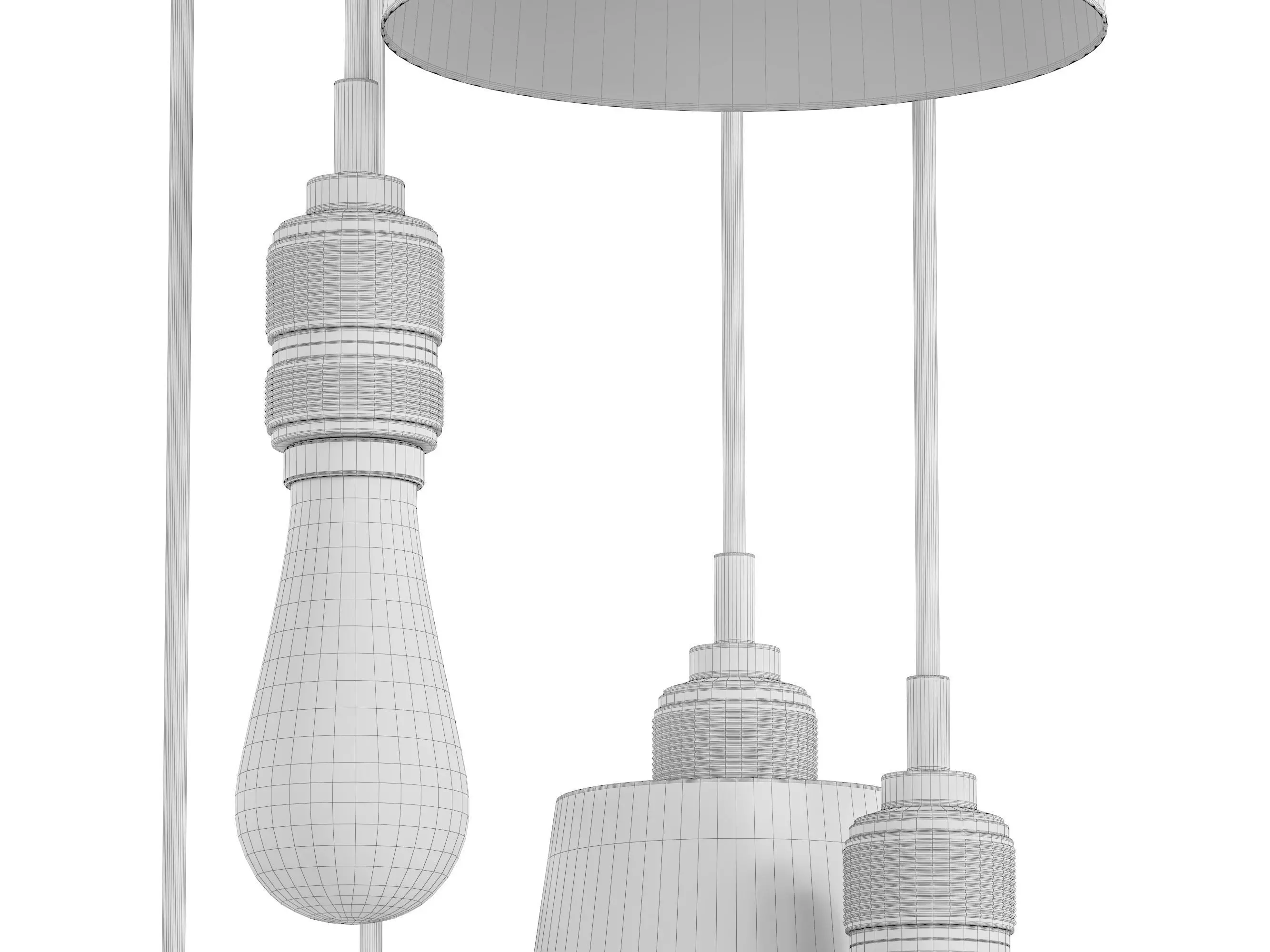 Hook Pendant-6Light 3D model_15
