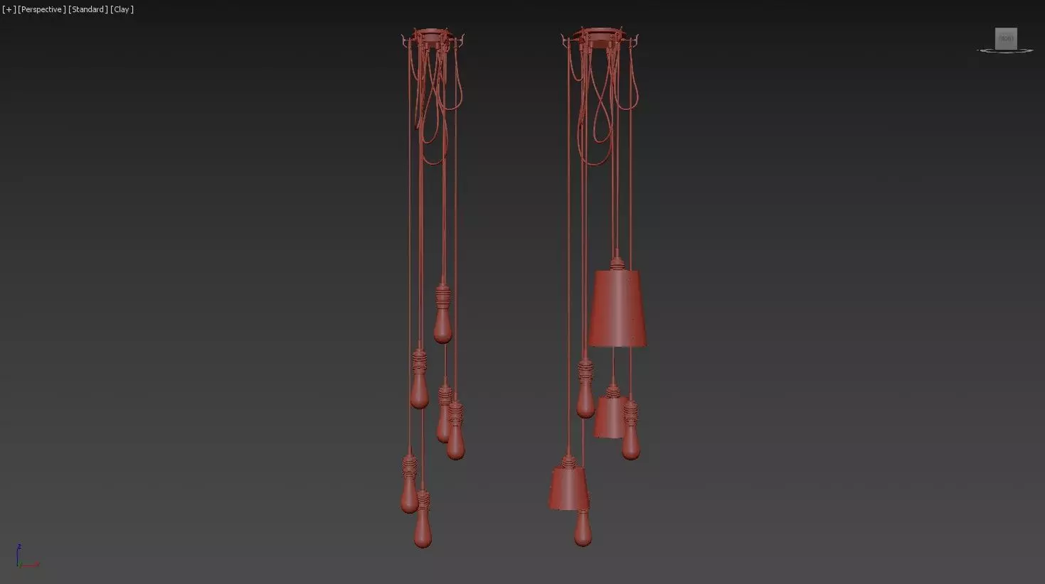 Hook Pendant-6Light 3D model_21