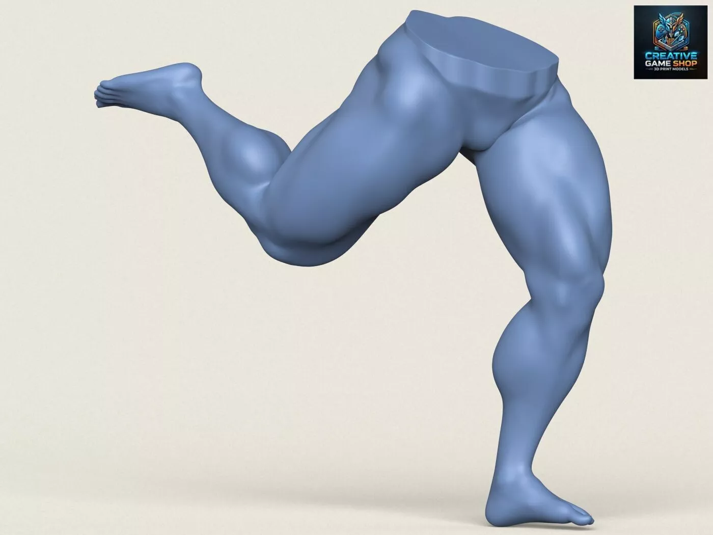 Muscular Man Leg Pose 08 3D print model