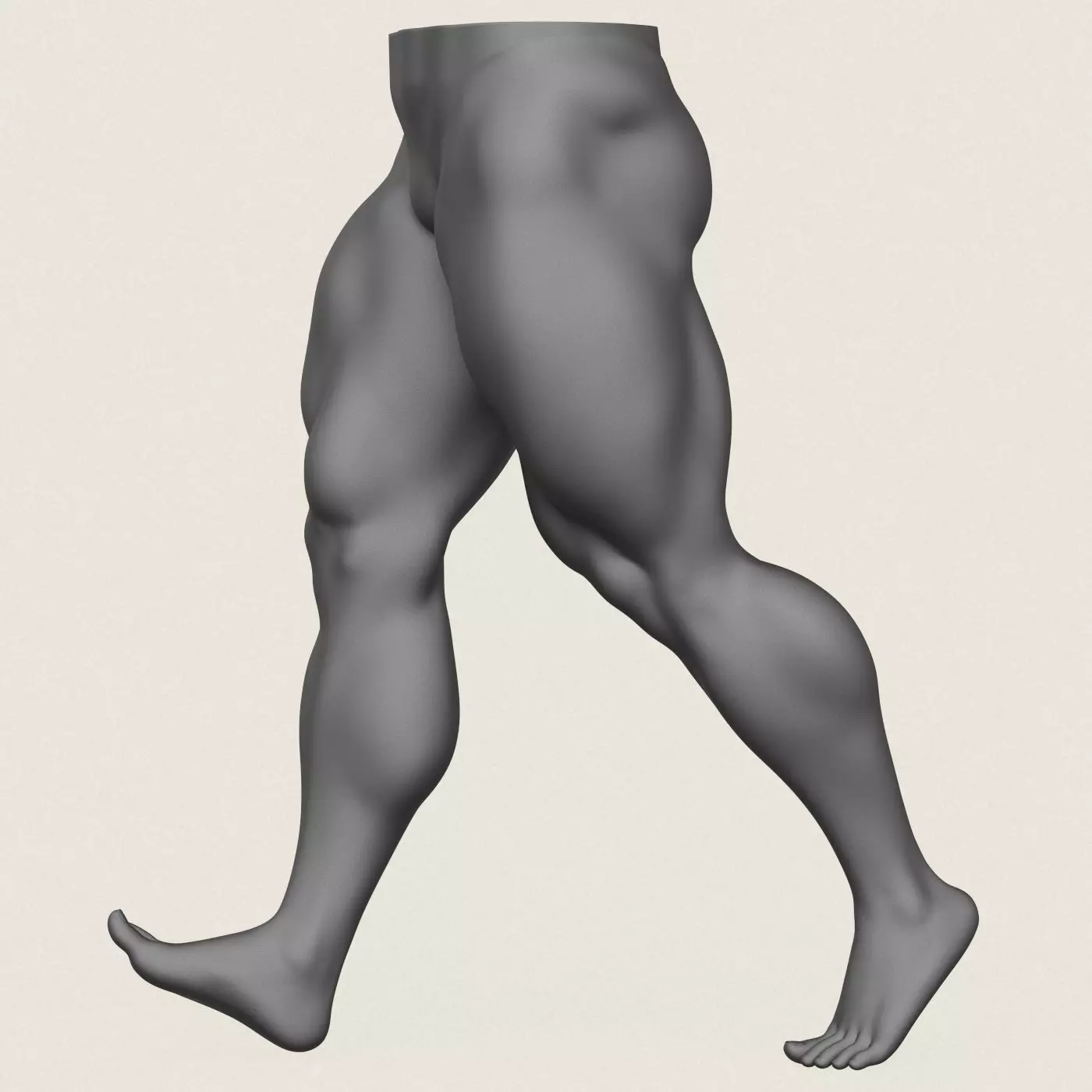 Muscular Man Leg Pose 10 3D print model_2