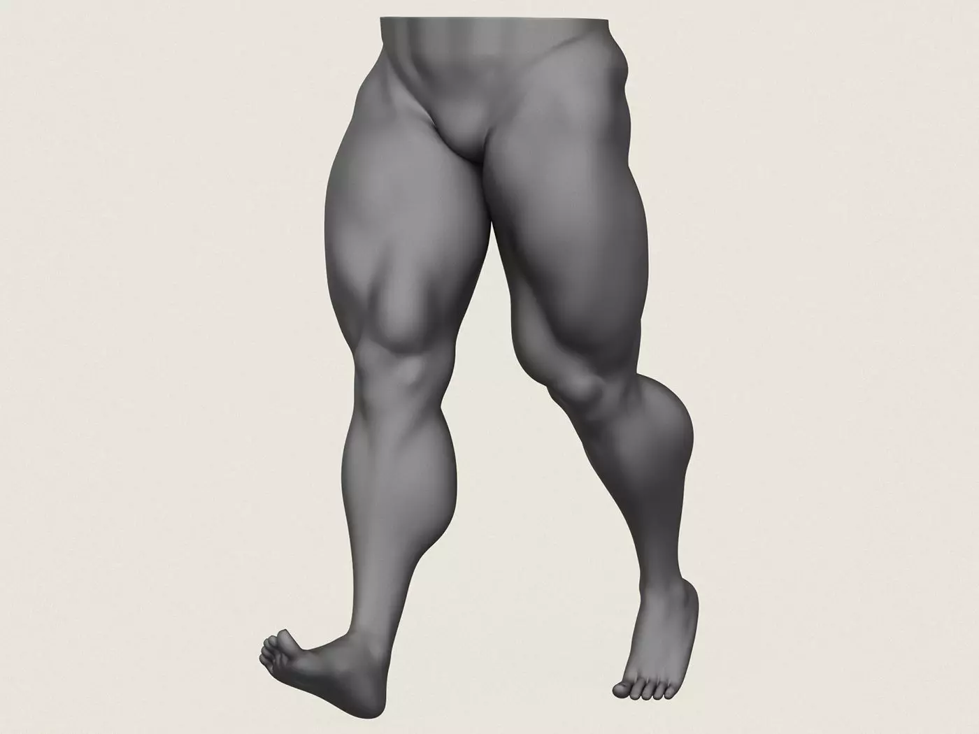 Muscular Man Leg Pose 10 3D print model_0