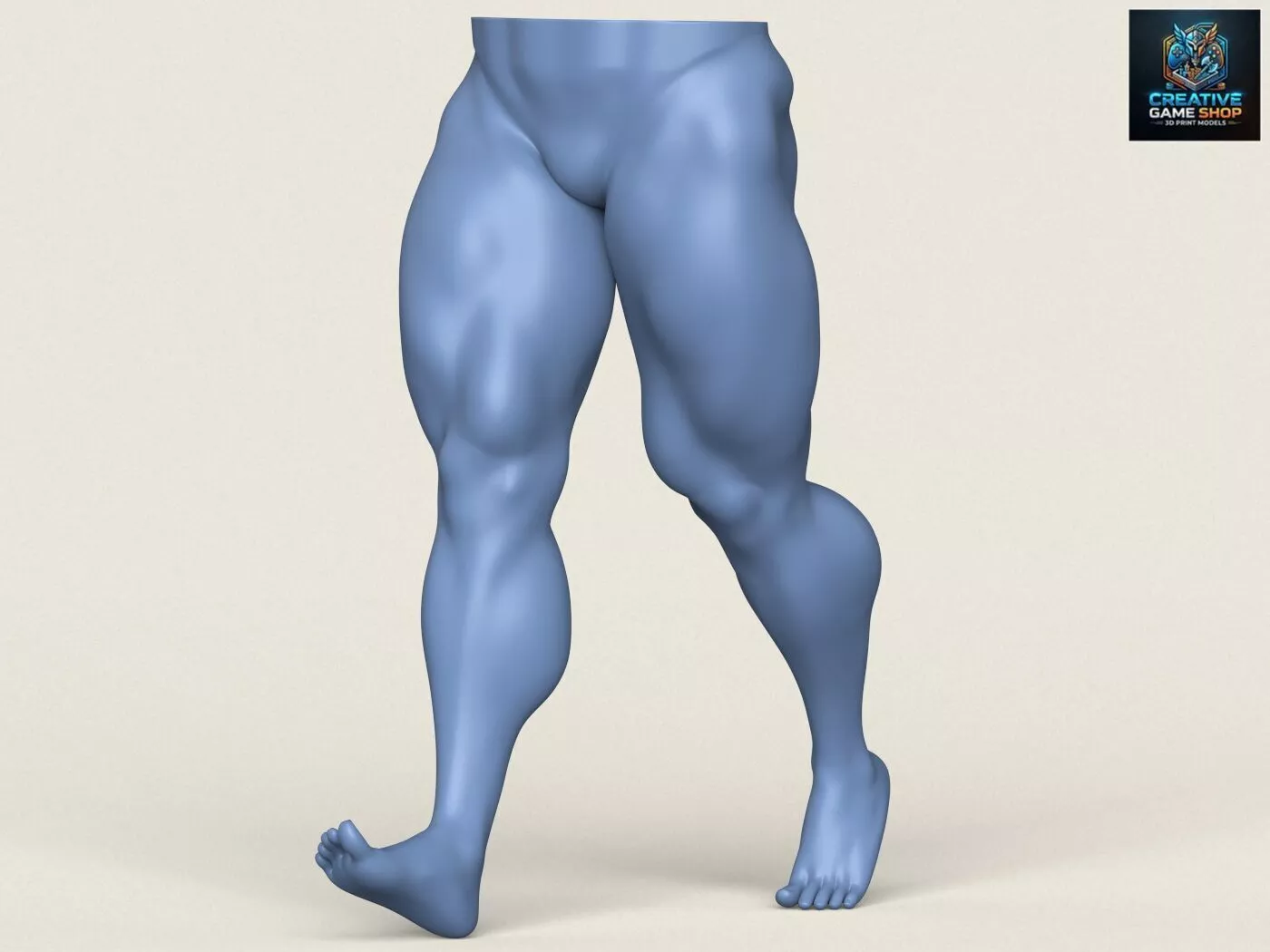 Muscular Man Leg Pose 10 3D print model