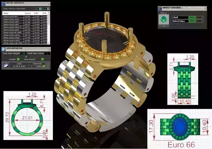 men rolex design stl 3dm ring model ror0064 3D print model