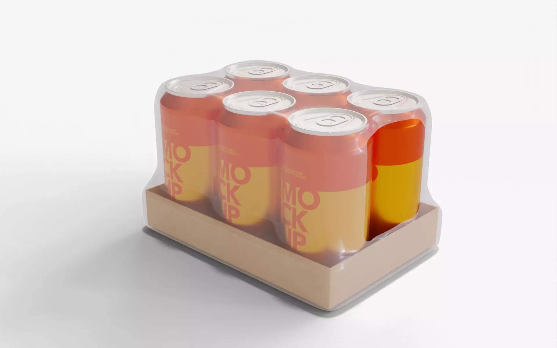 Orange Soda Can Pack of 6 3D model_1