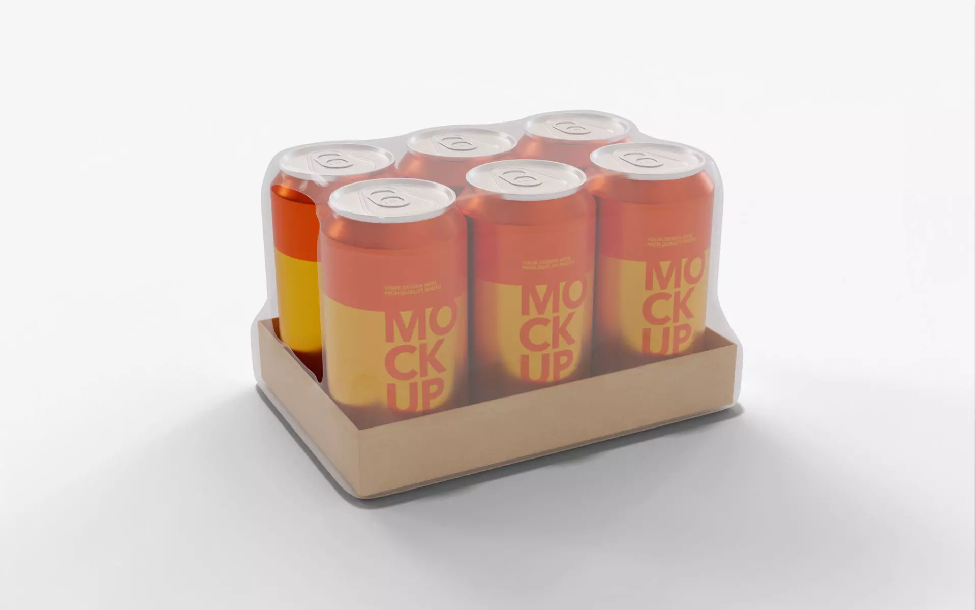 Orange Soda Can Pack of 6 3D model_0