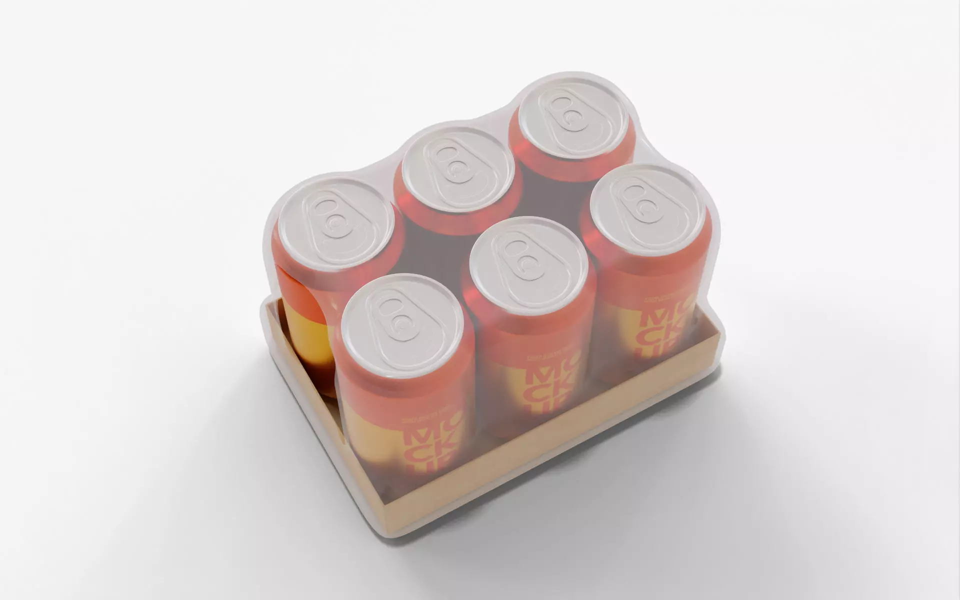 Orange Soda Can Pack of 6 3D model_2