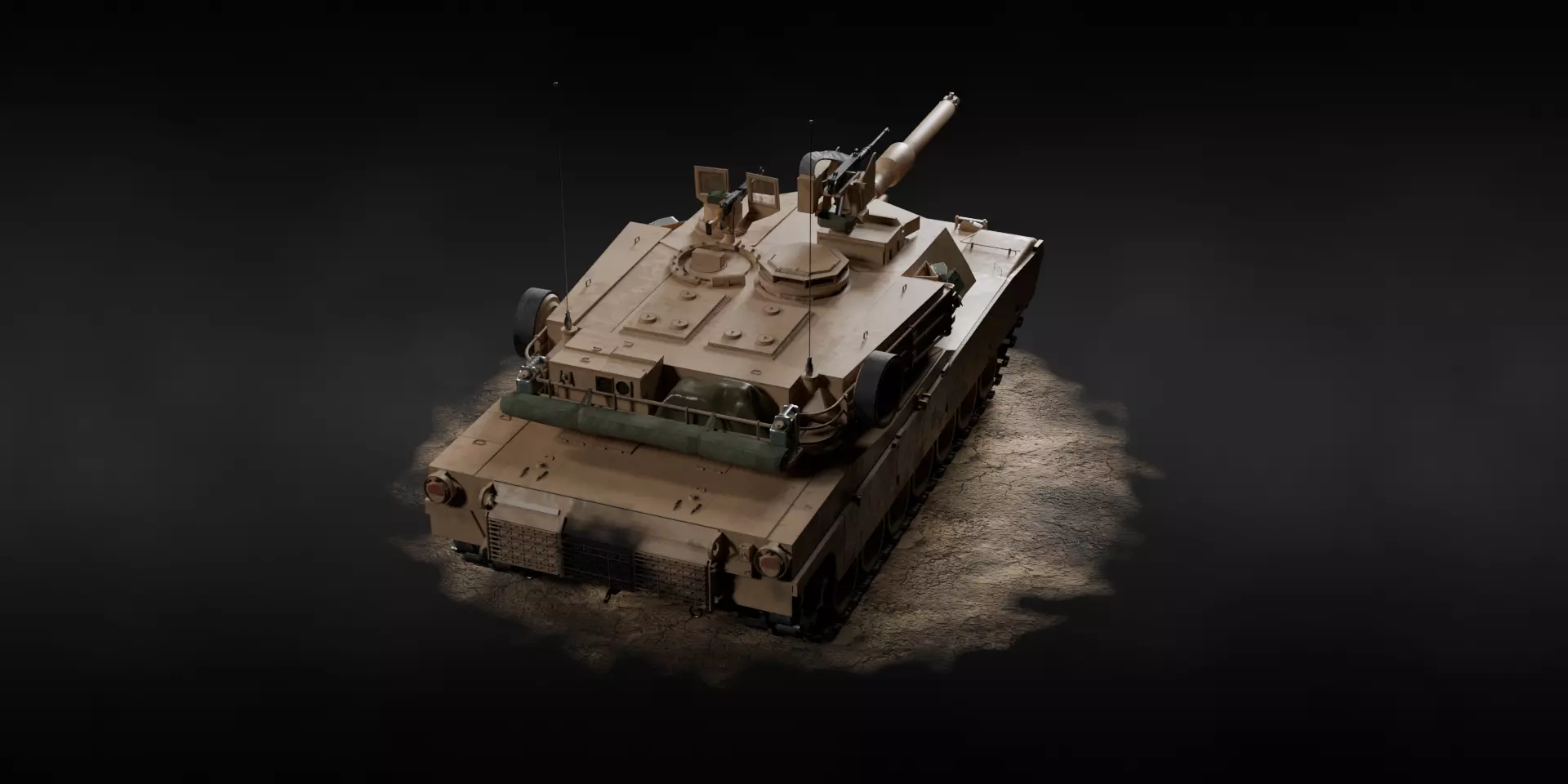 Tank m1 abrams Low-poly 3D model_3
