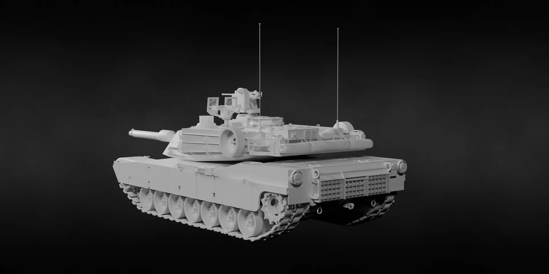 Tank m1 abrams Low-poly 3D model_13