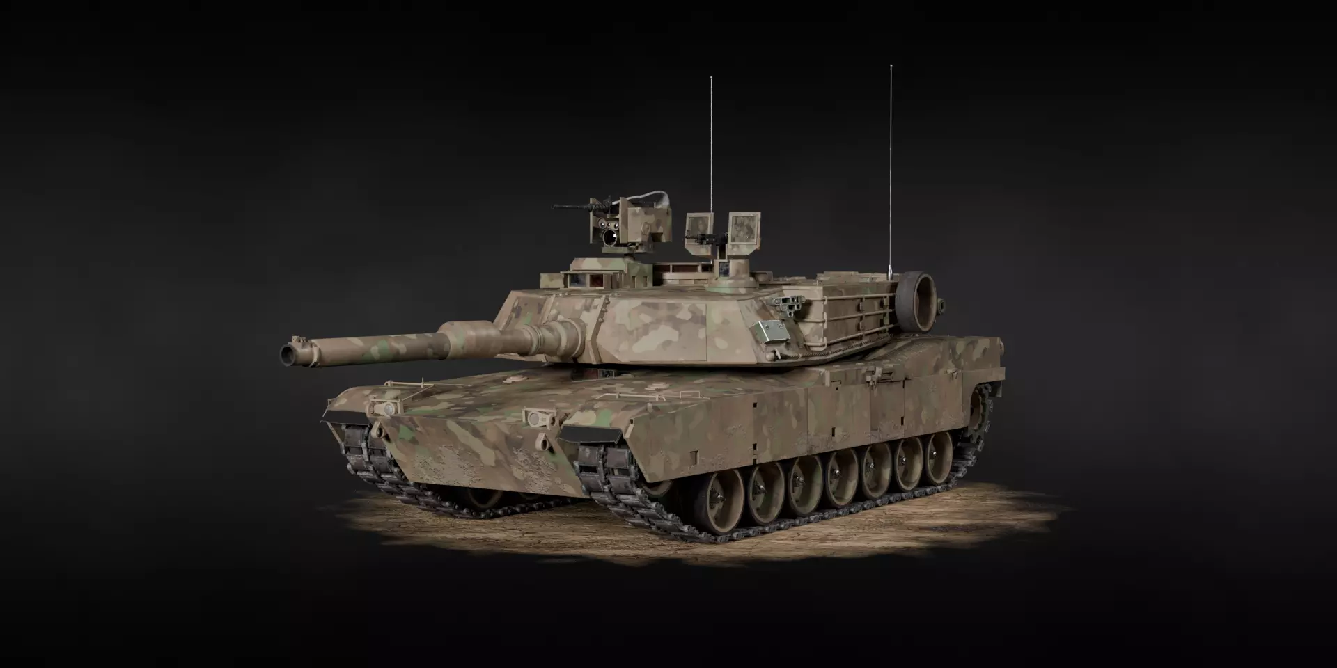 Tank m1 abrams Low-poly 3D model_5