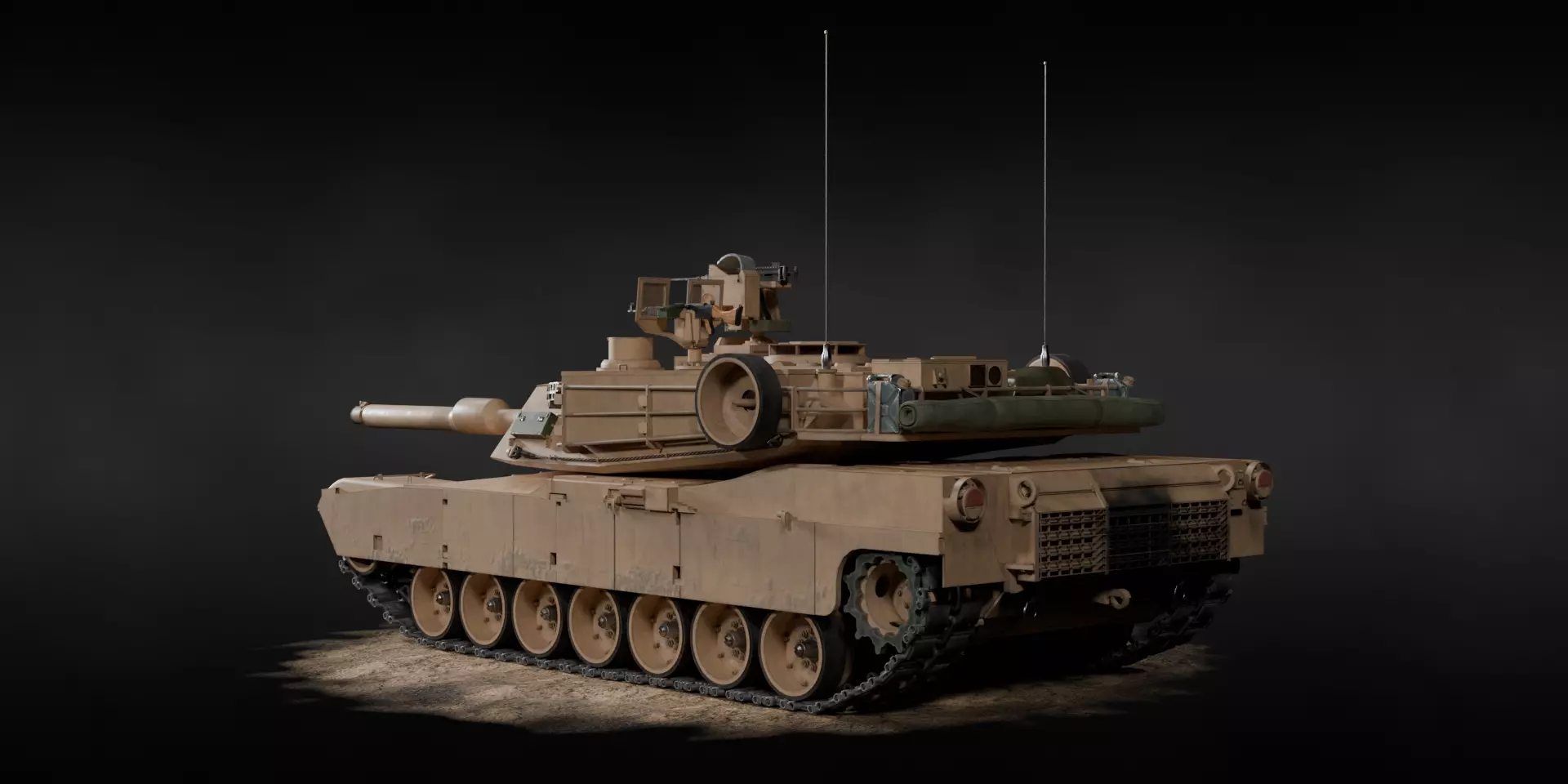 Tank m1 abrams Low-poly 3D model_4