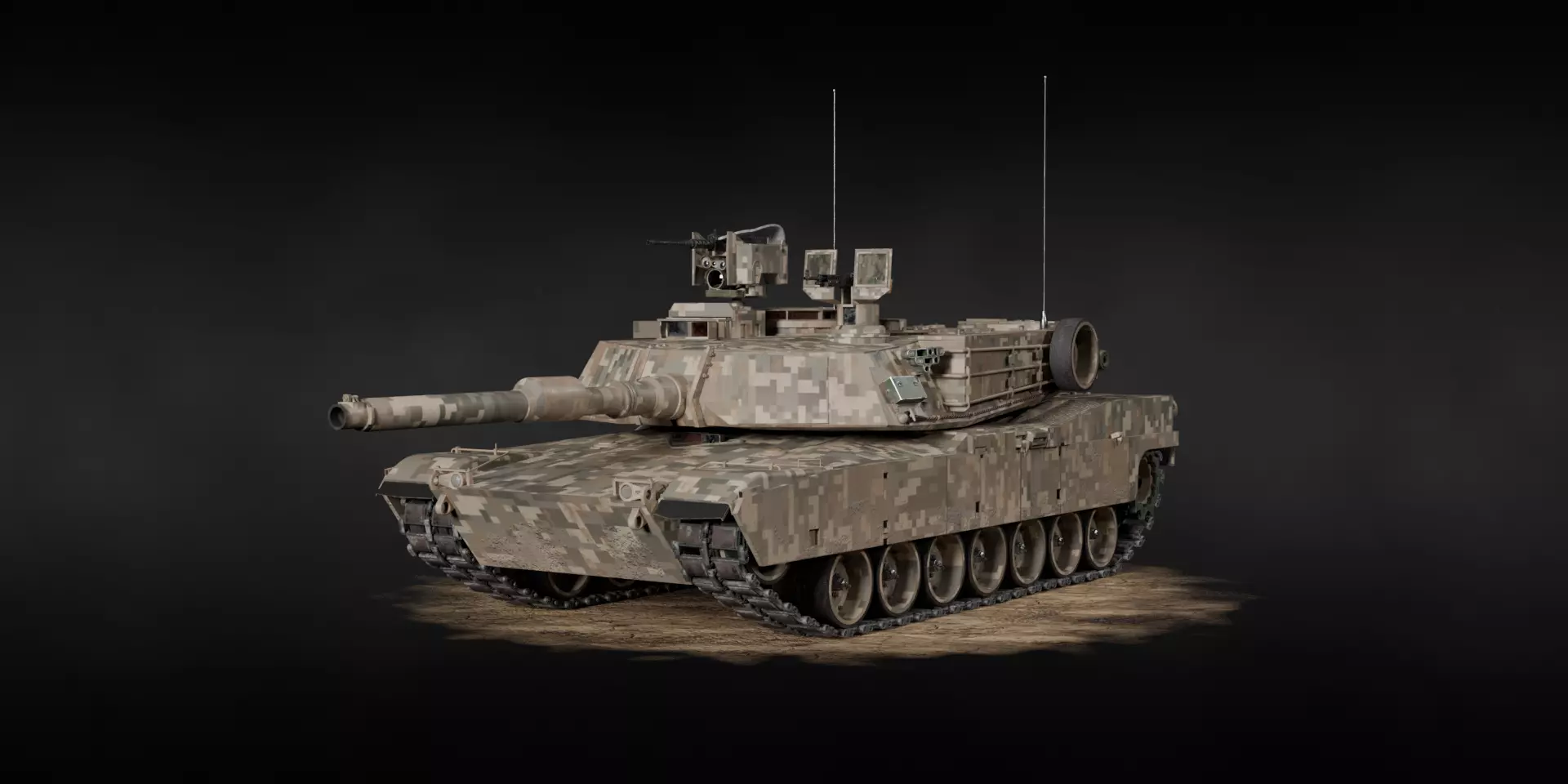 Tank m1 abrams Low-poly 3D model_6