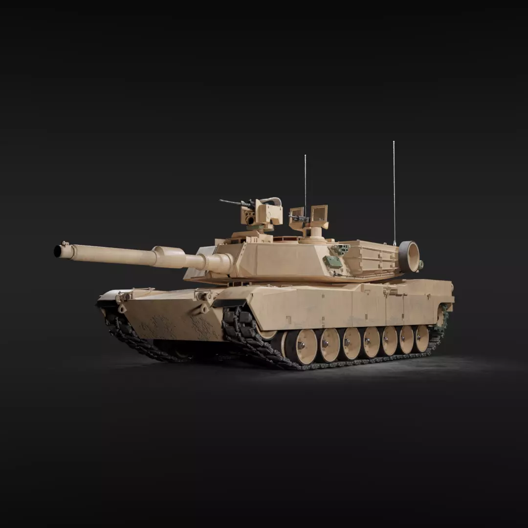Tank m1 abrams Low-poly 3D model_15