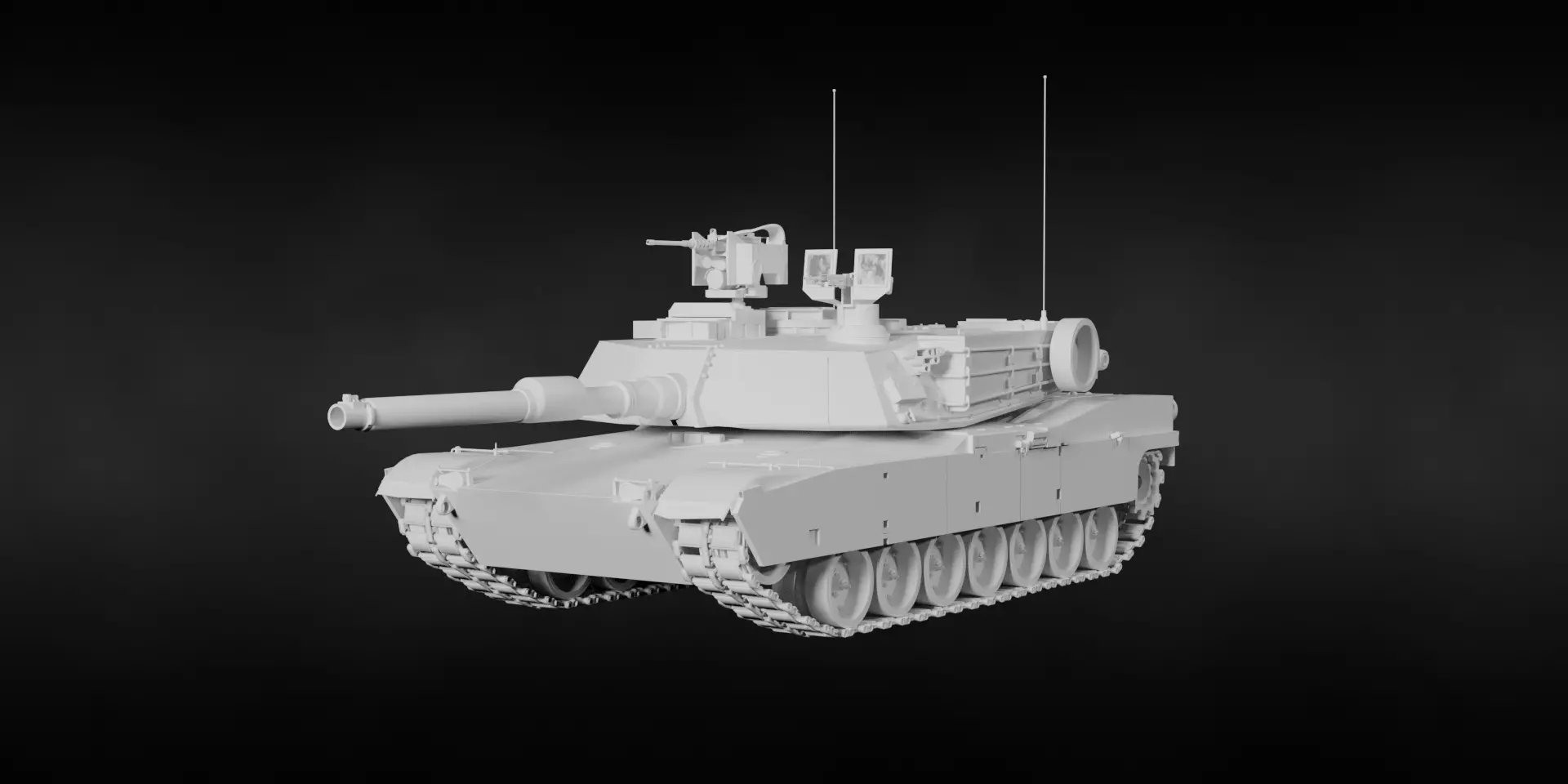 Tank m1 abrams Low-poly 3D model_8