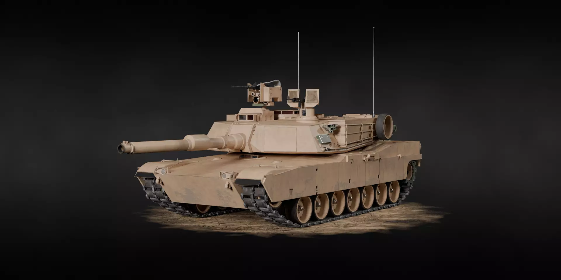 Tank m1 abrams Low-poly 3D model_7