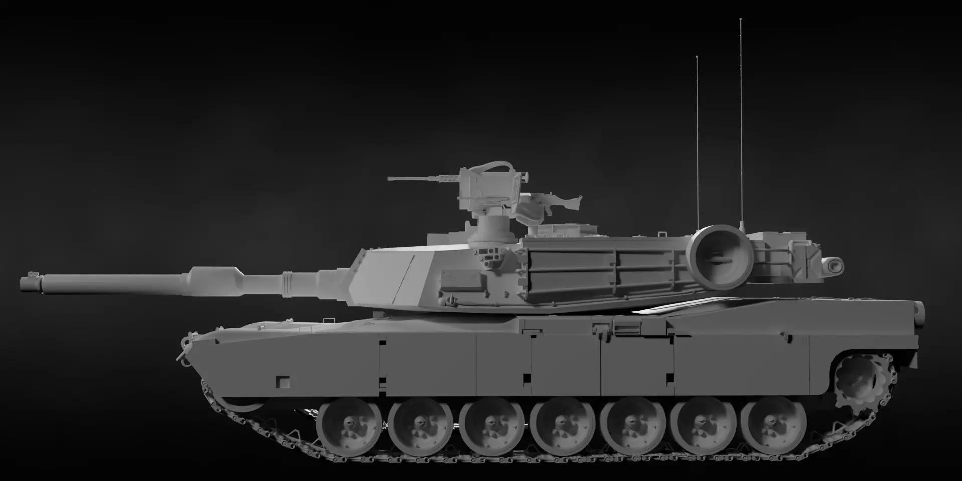 Tank m1 abrams Low-poly 3D model_12